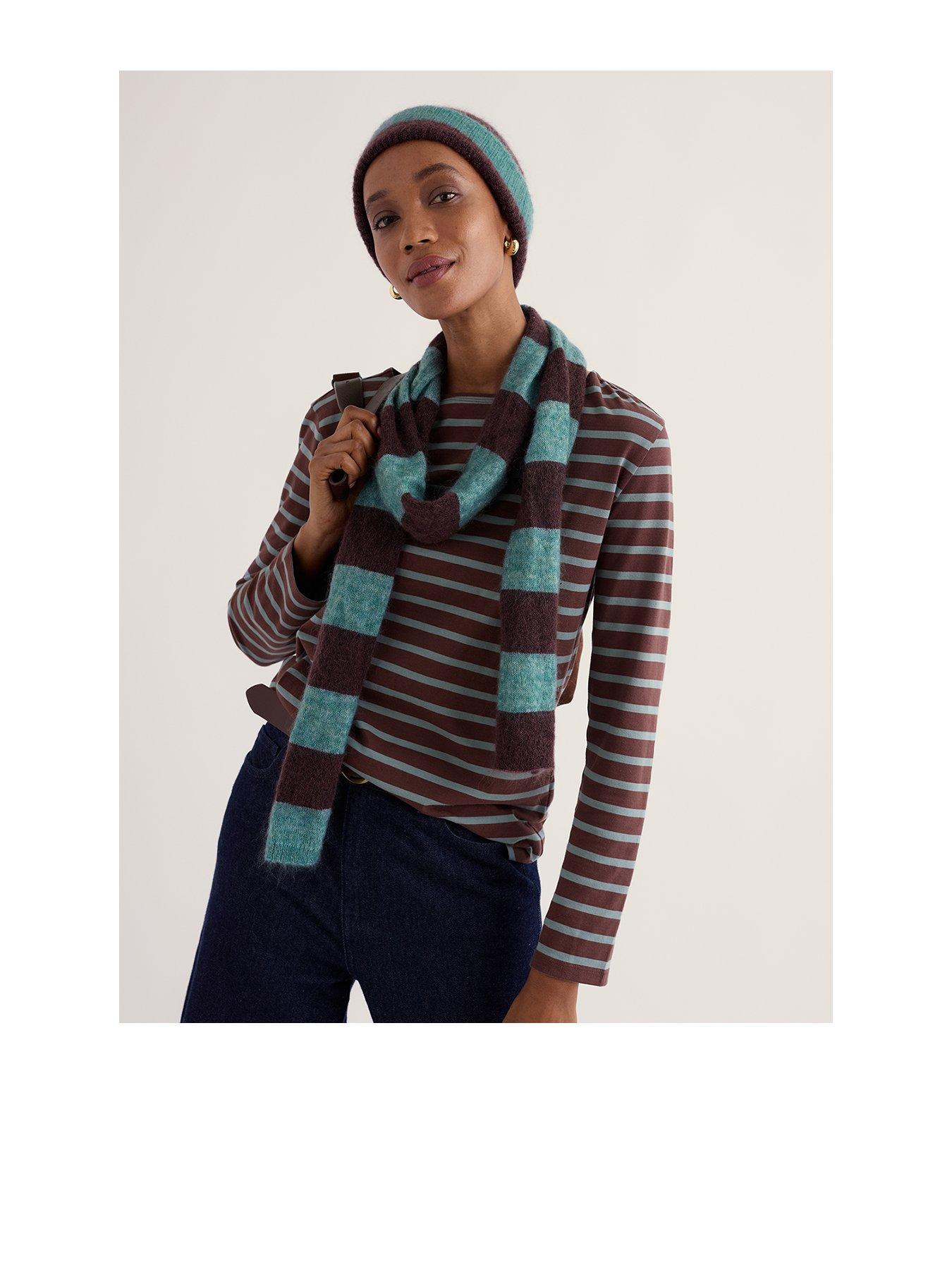 Image 1 of 5 of Seasalt Cornwall Womens Minimalist Block Stripe Long Scarf - Multi