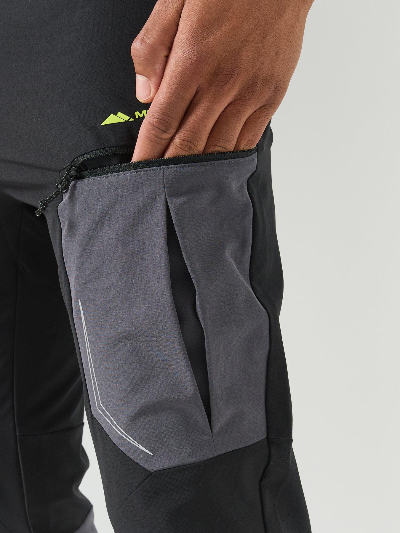 Image 6 of 6 of Monterrain Mens Woven Stretch Zip Pocket Running Pants - Black