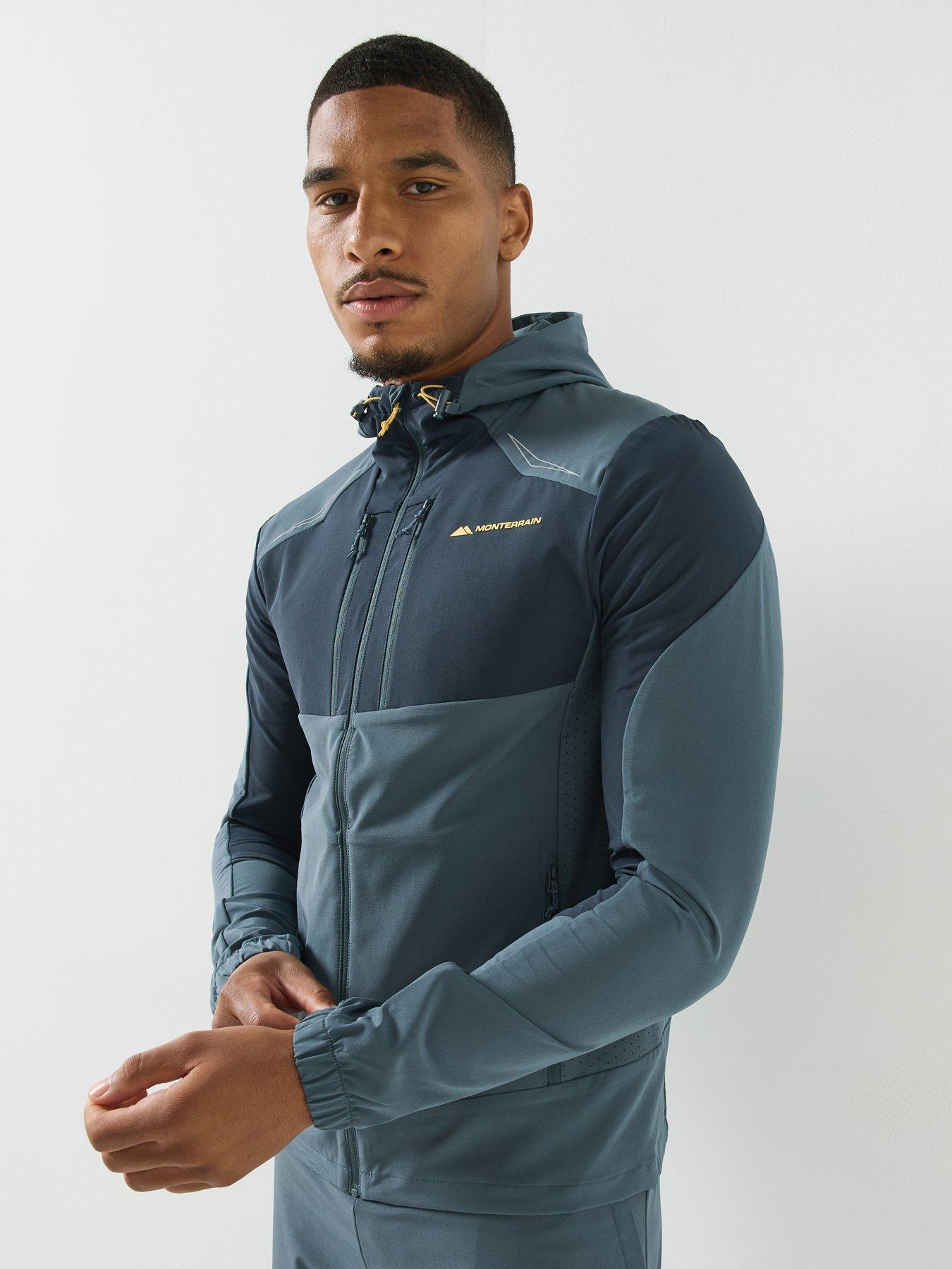 Monterrain Mens Orbit Woven Running Hoody - Dark Grey