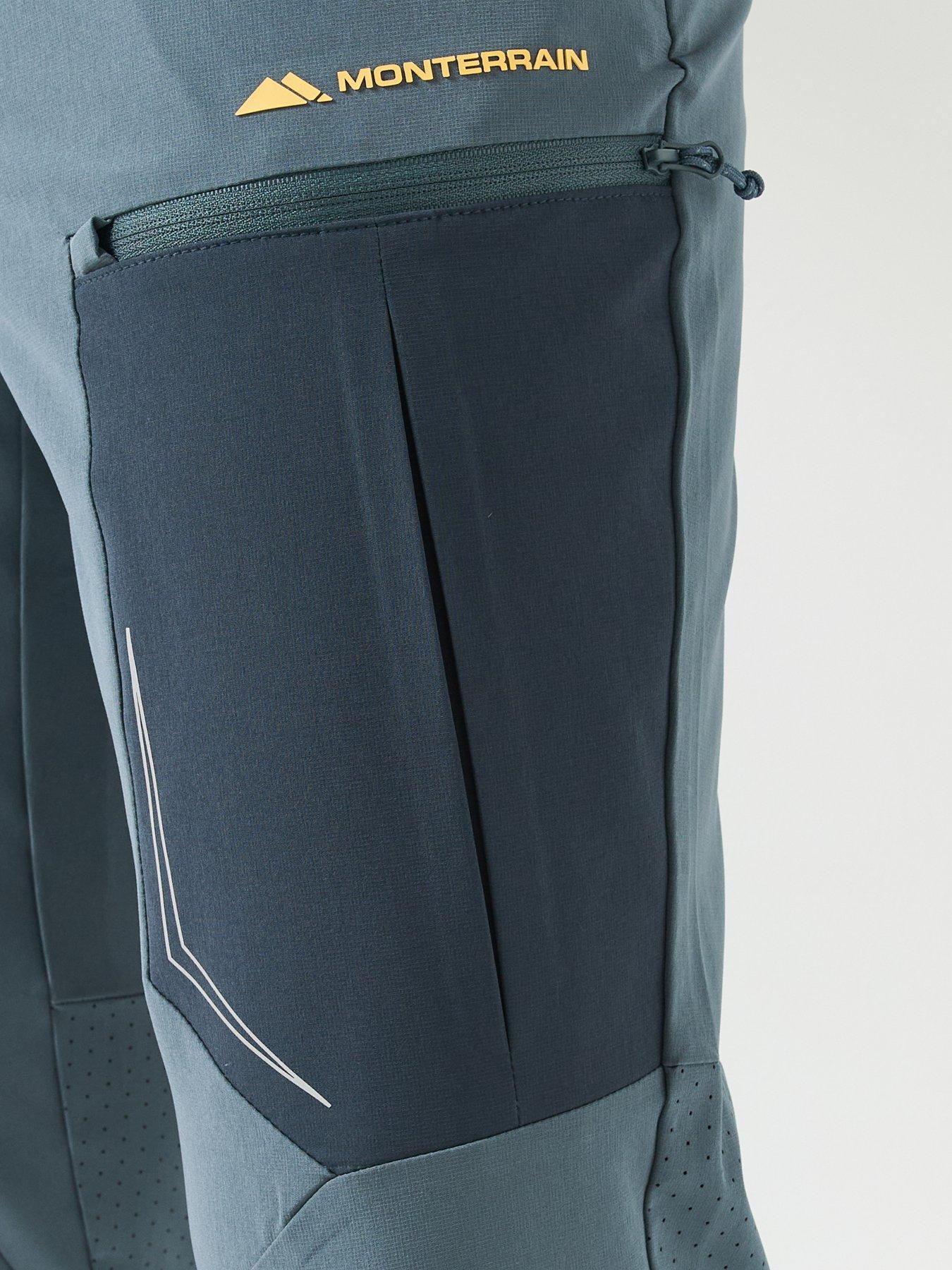 Image 6 of 6 of Monterrain Mens Stretch Woven Zipped Pockets Tapered Running Pants - Grey