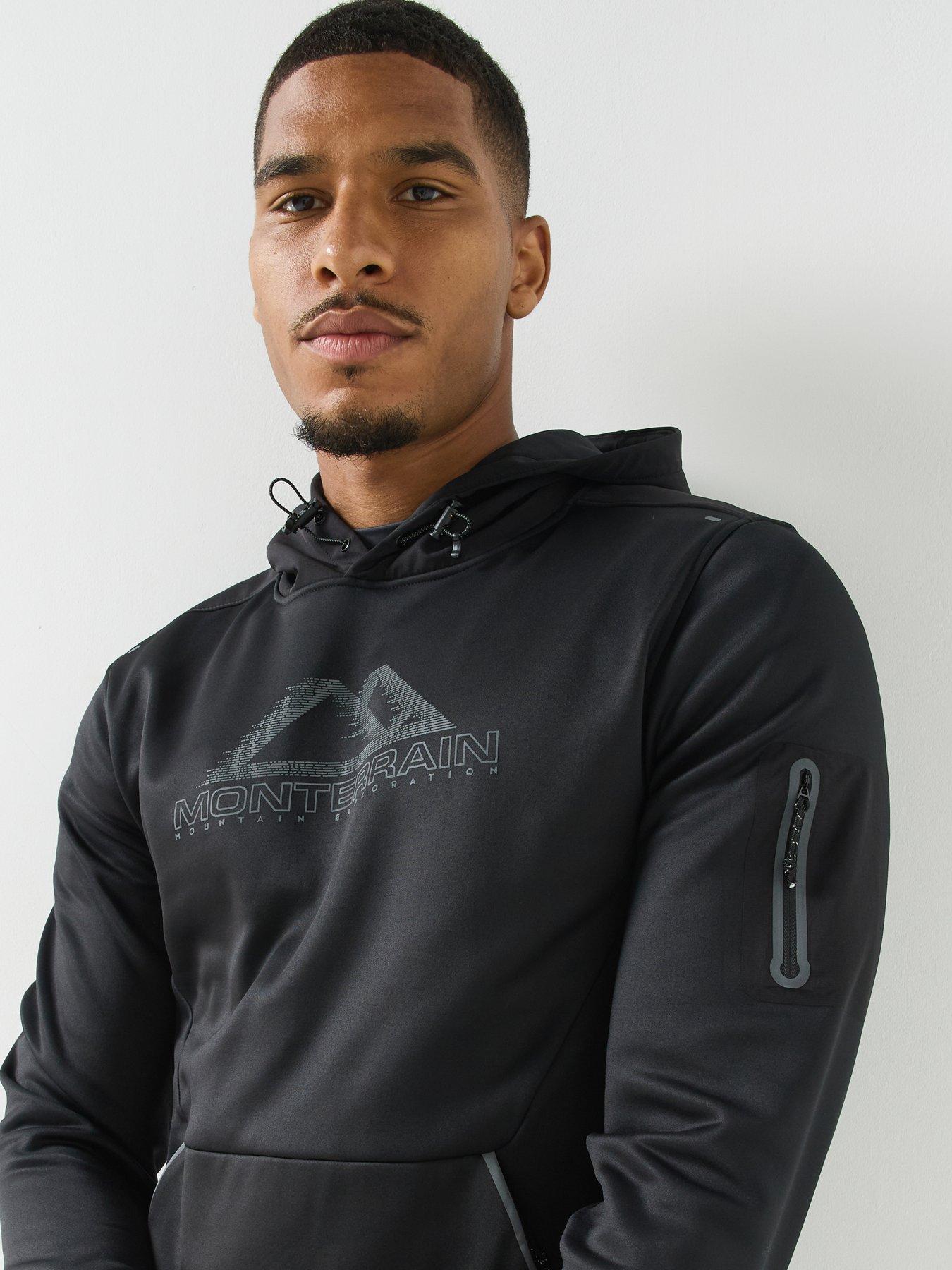 Image 6 of 6 of Monterrain Mens Speed 4.0 Poly Fleece Stretch Overhead Hoodie - Black