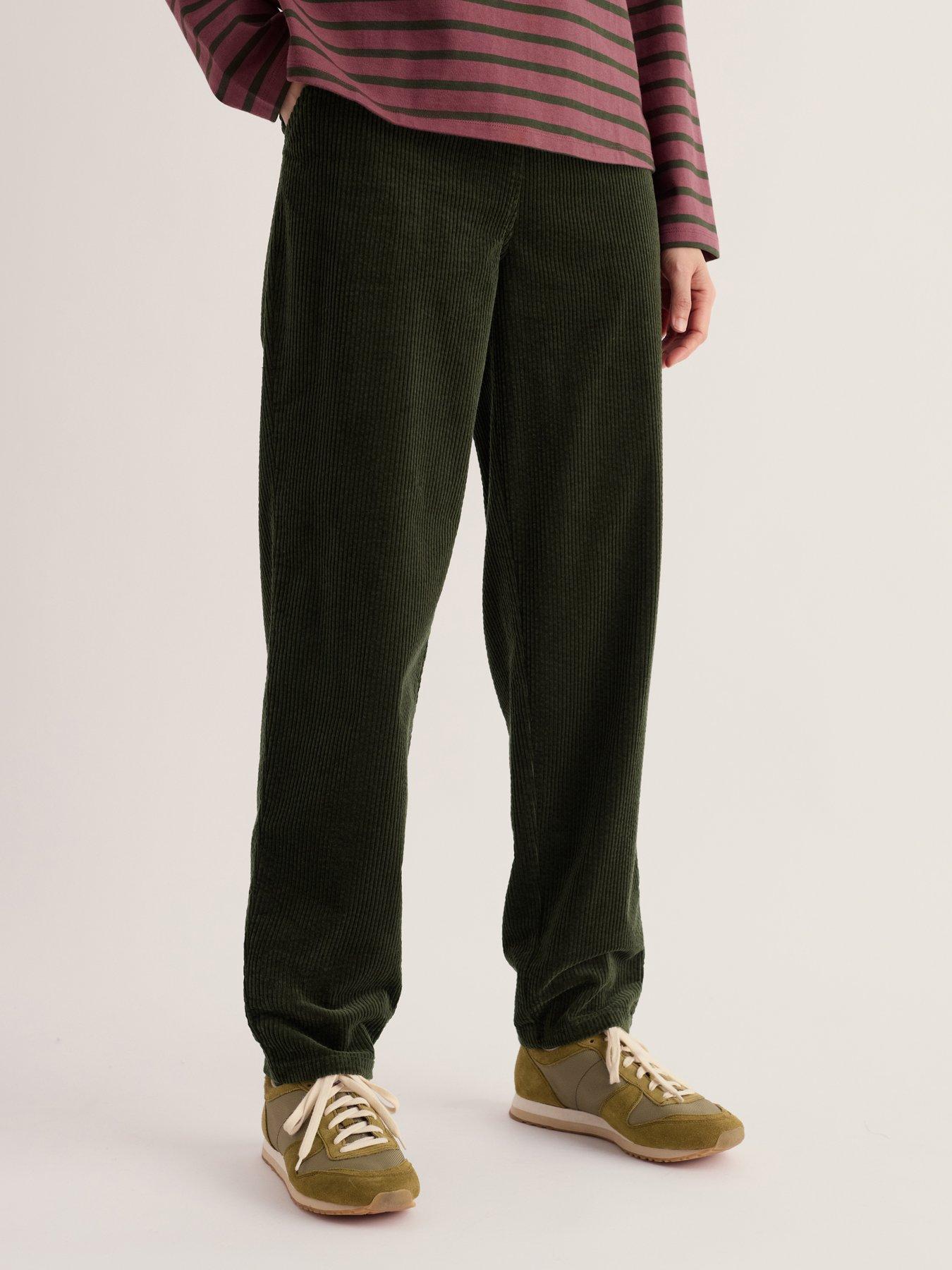 Image 1 of 4 of Seasalt Cornwall Womens Wide-Leg Corduroy Pocket Trousers - Green