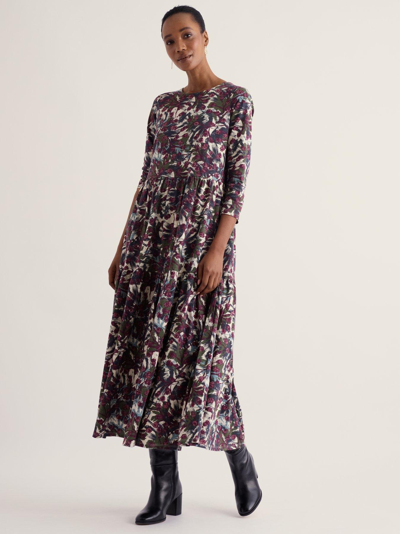 Image 1 of 5 of Seasalt Cornwall Leading Lights 3/4 Sleeve Dress - Multi