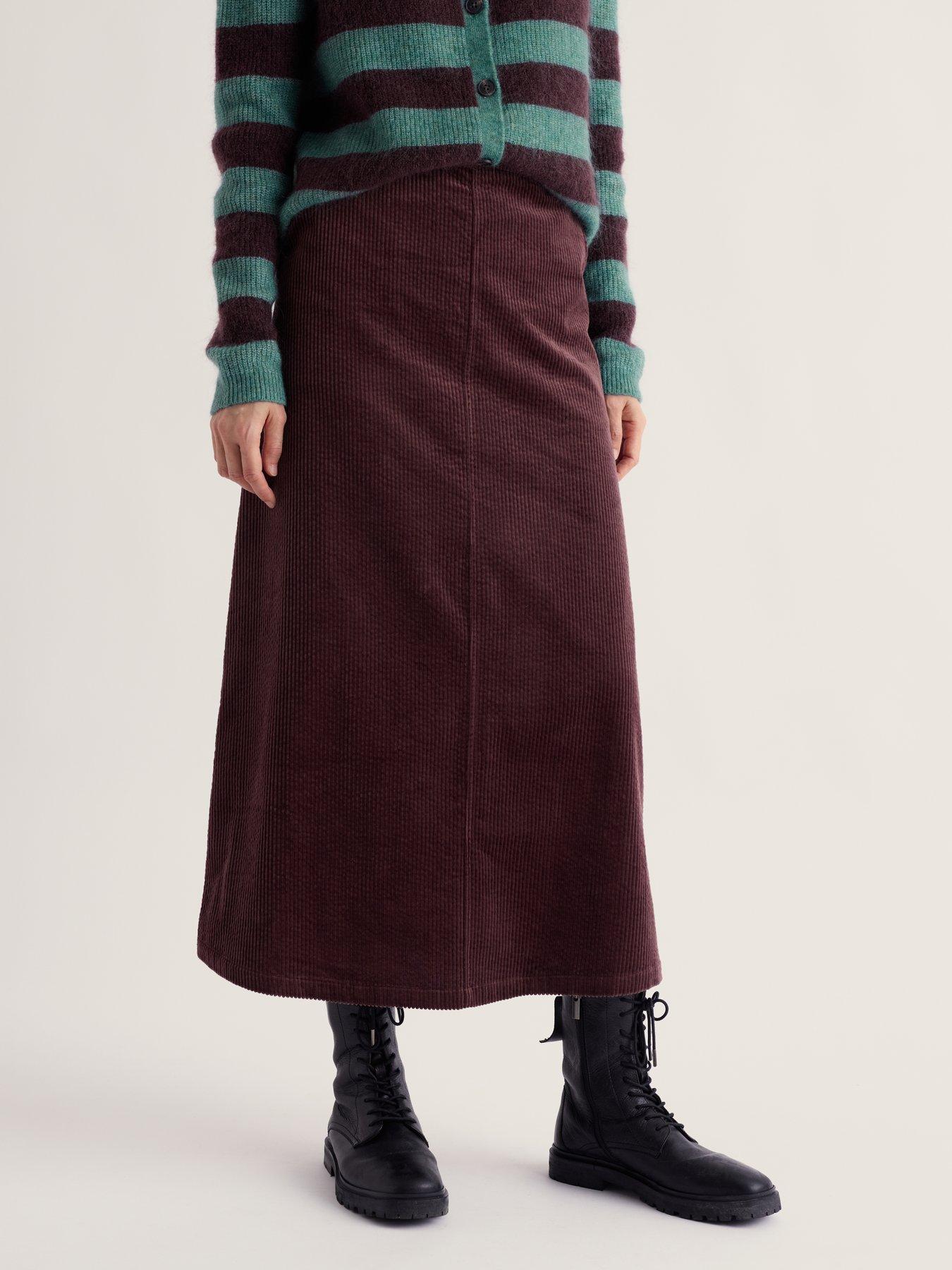 Image 1 of 5 of Seasalt Cornwall Womens Cord A-Line Midi Skirt - Brown