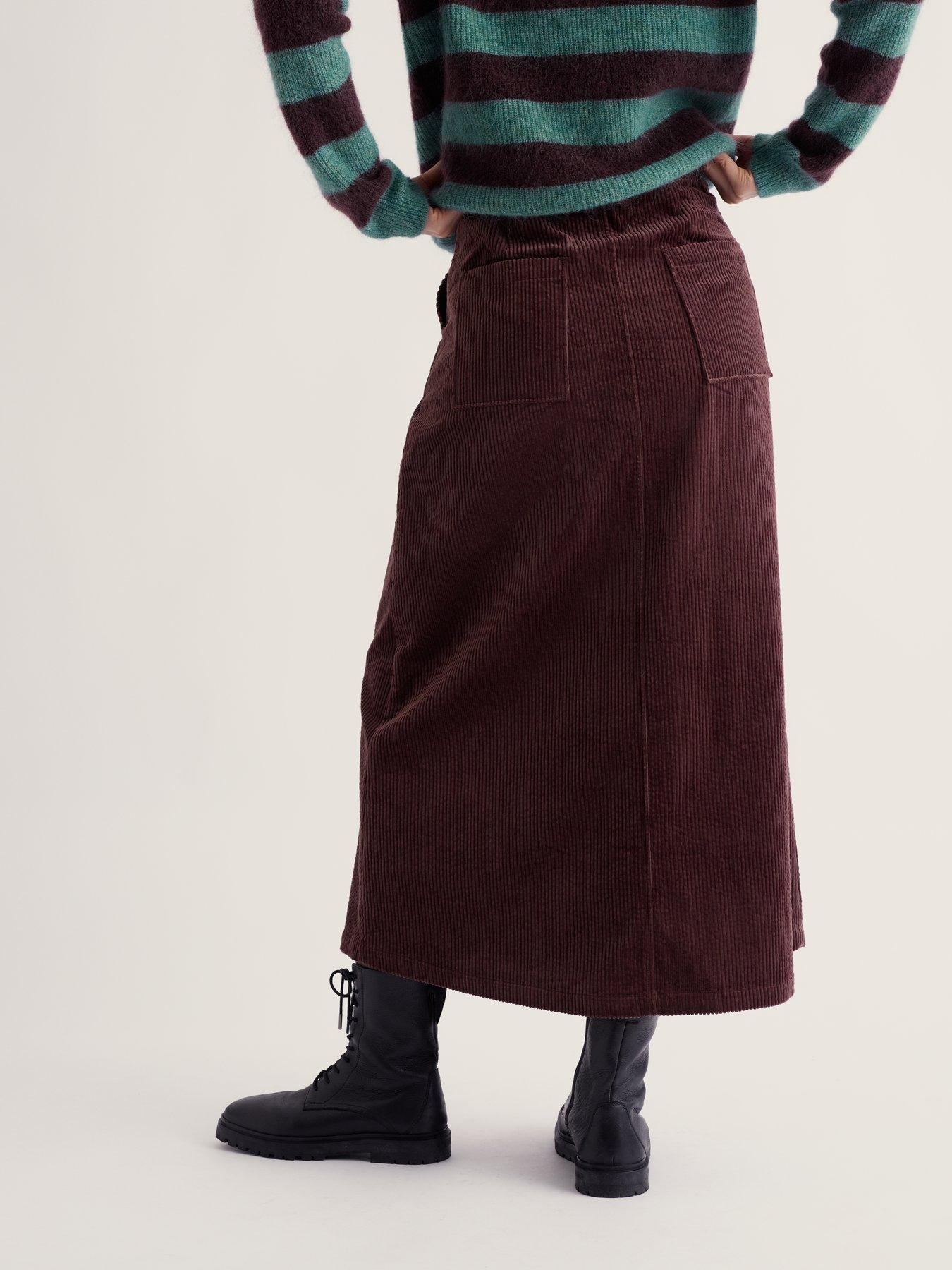 Image 2 of 5 of Seasalt Cornwall Womens Cord A-Line Midi Skirt - Brown
