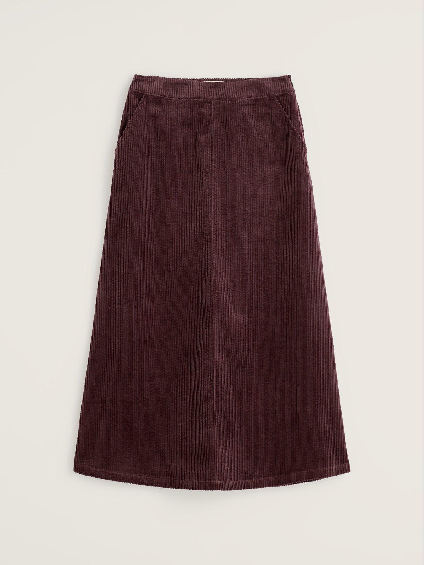 Image 4 of 5 of Seasalt Cornwall Womens Cord A-Line Midi Skirt - Brown