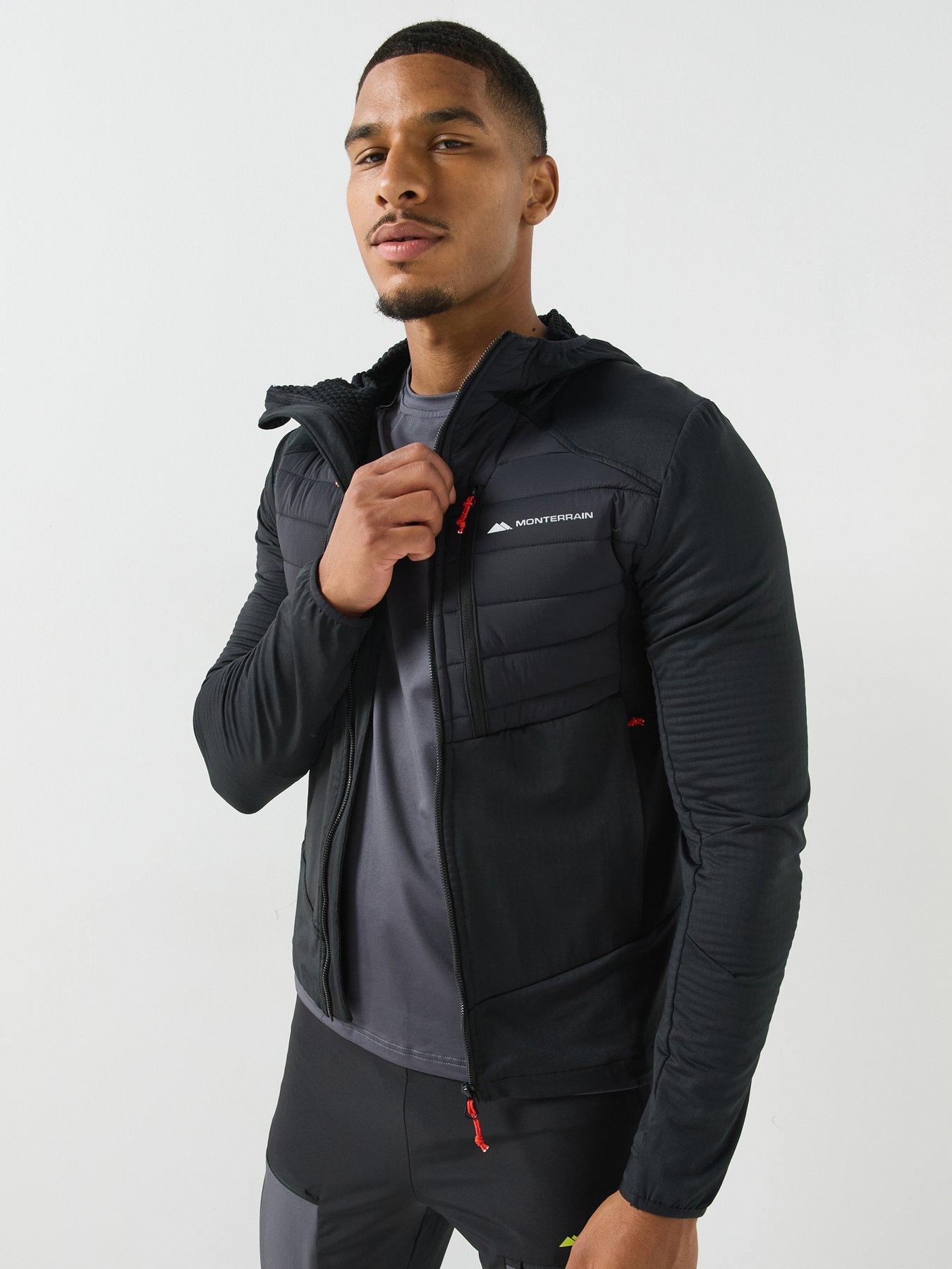 Monterrain Mens Dinar 3.0 Hybrid Puffer Hoody - Black/ Red