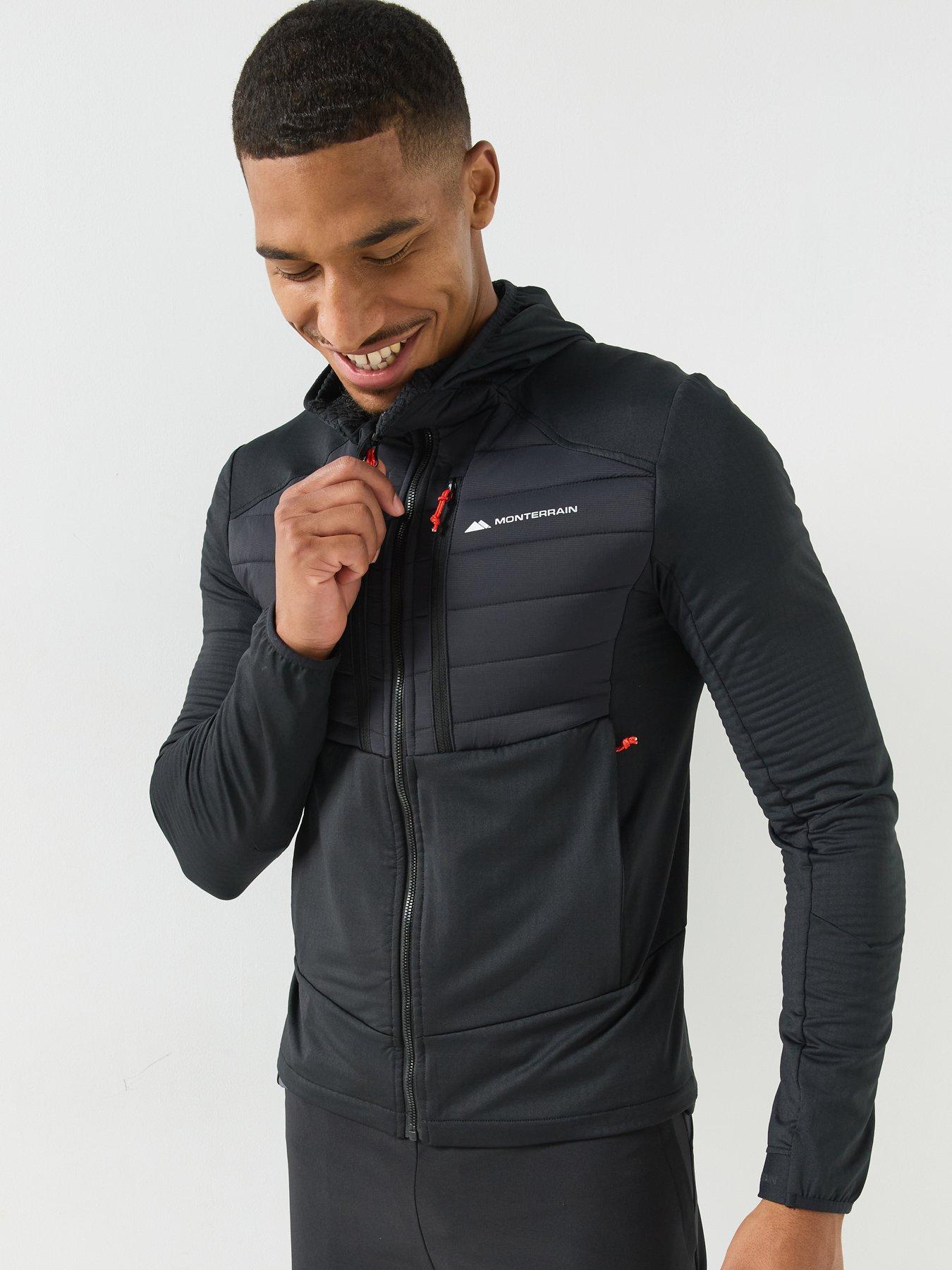 Image 4 of 6 of Monterrain Mens Dinar 3.0 Hybrid Puffer Hooded Full Zip Jacket - Black