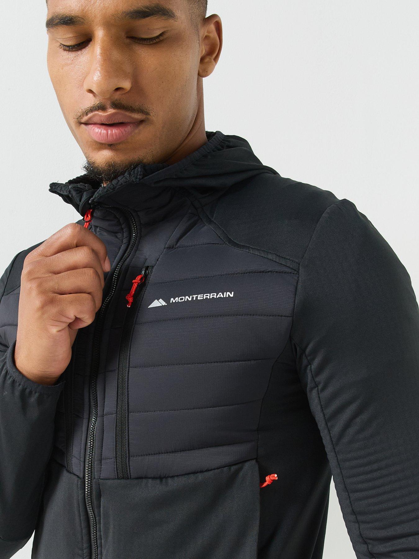 Image 6 of 6 of Monterrain Mens Dinar 3.0 Hybrid Puffer Hooded Full Zip Jacket - Black