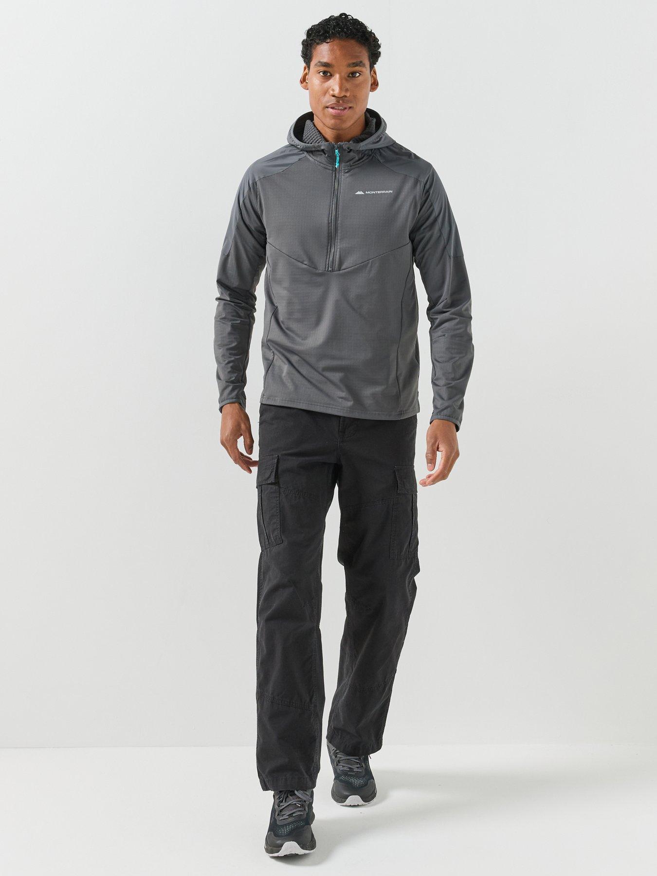 Image 3 of 5 of Monterrain Mens Dinar Gridded 1/4 Zip Hood - Grey