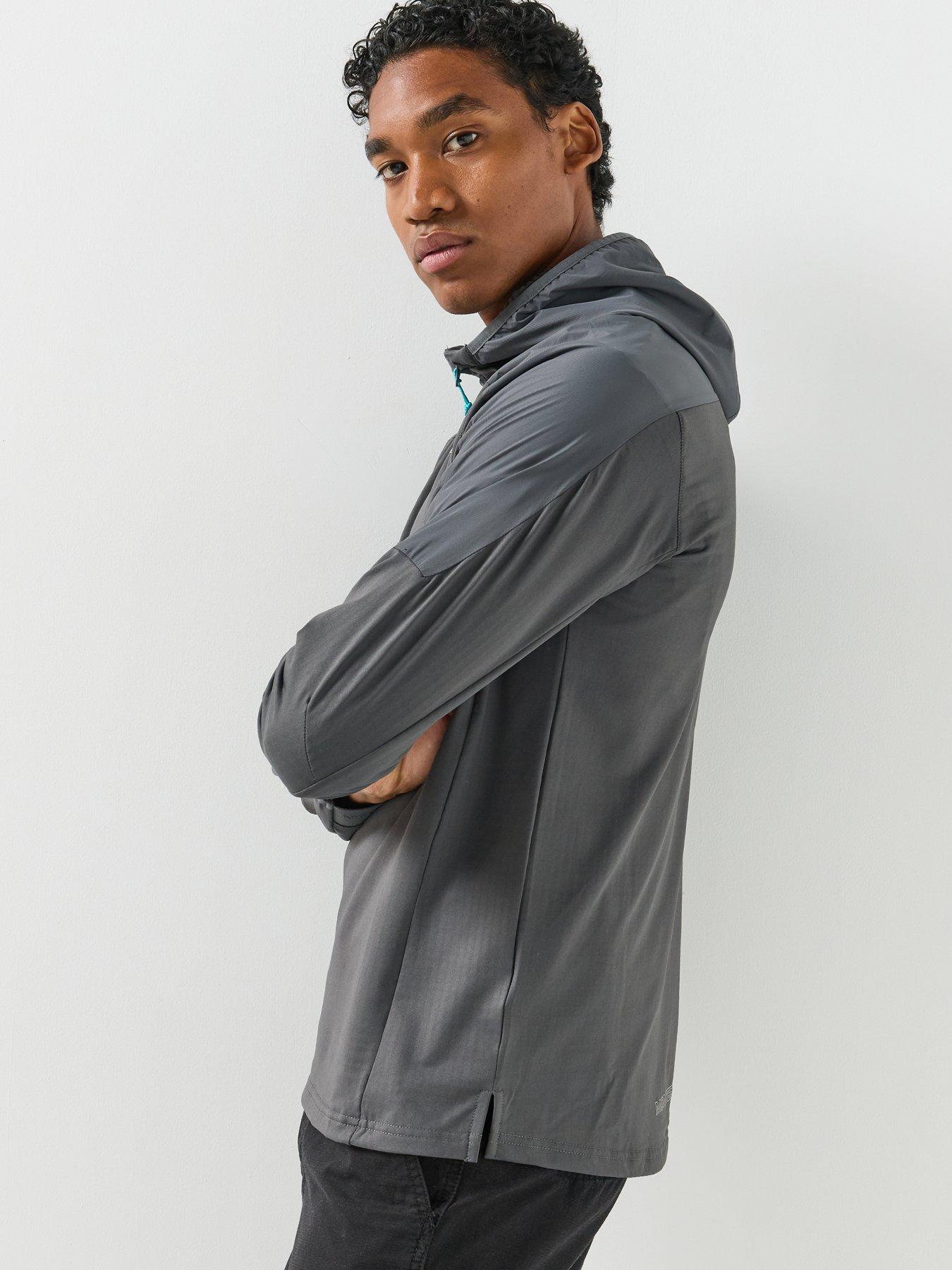 Image 5 of 5 of Monterrain Mens Dinar Gridded 1/4 Zip Hood - Grey