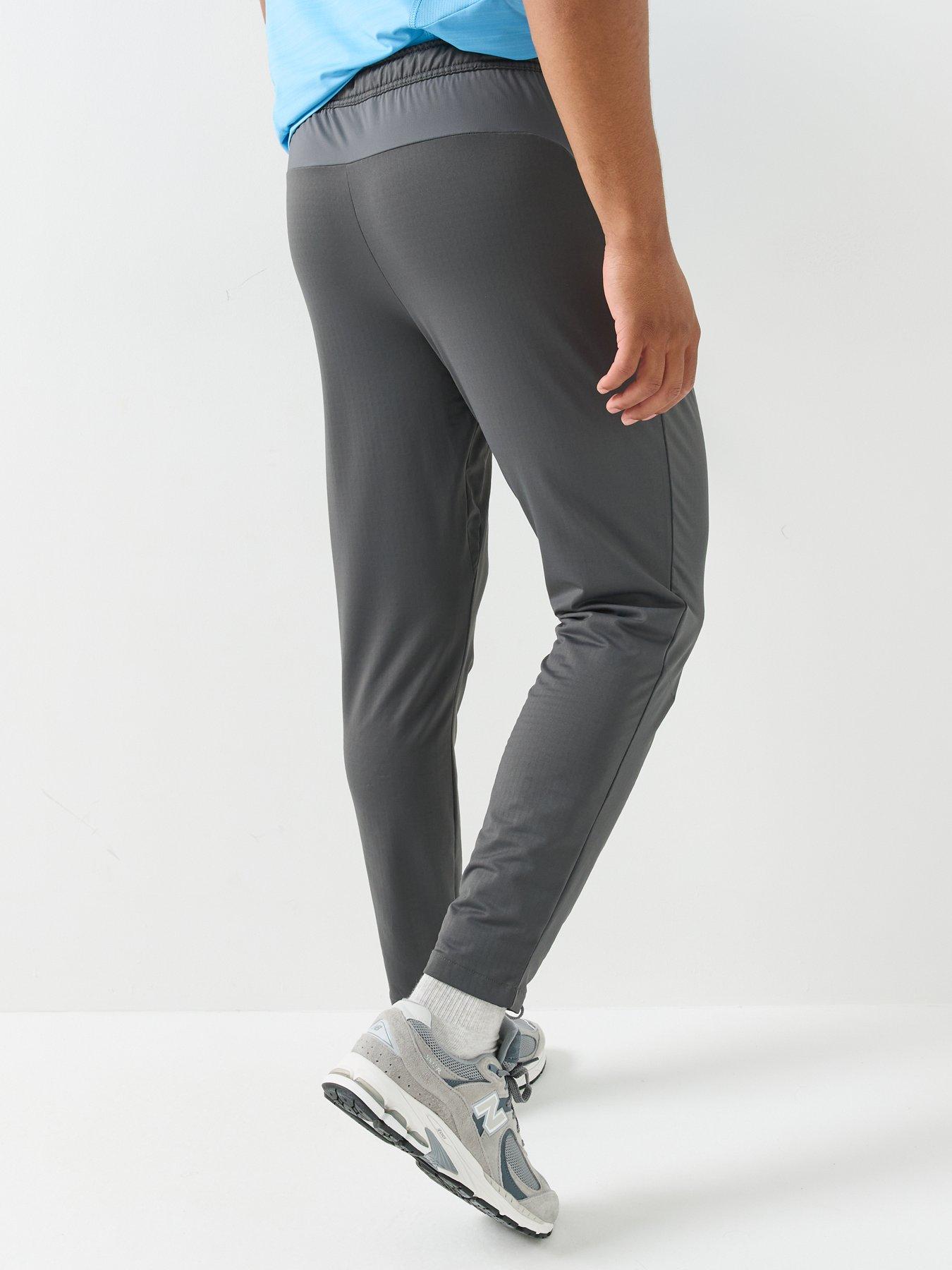 Image 2 of 4 of Monterrain Mens Dinar Gridded Stretch Elasticated Waistband Tapered Trousers - Grey