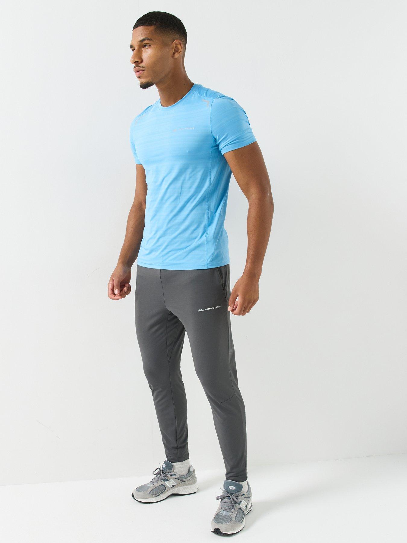 Image 3 of 4 of Monterrain Mens Dinar Gridded Stretch Elasticated Waistband Tapered Trousers - Grey