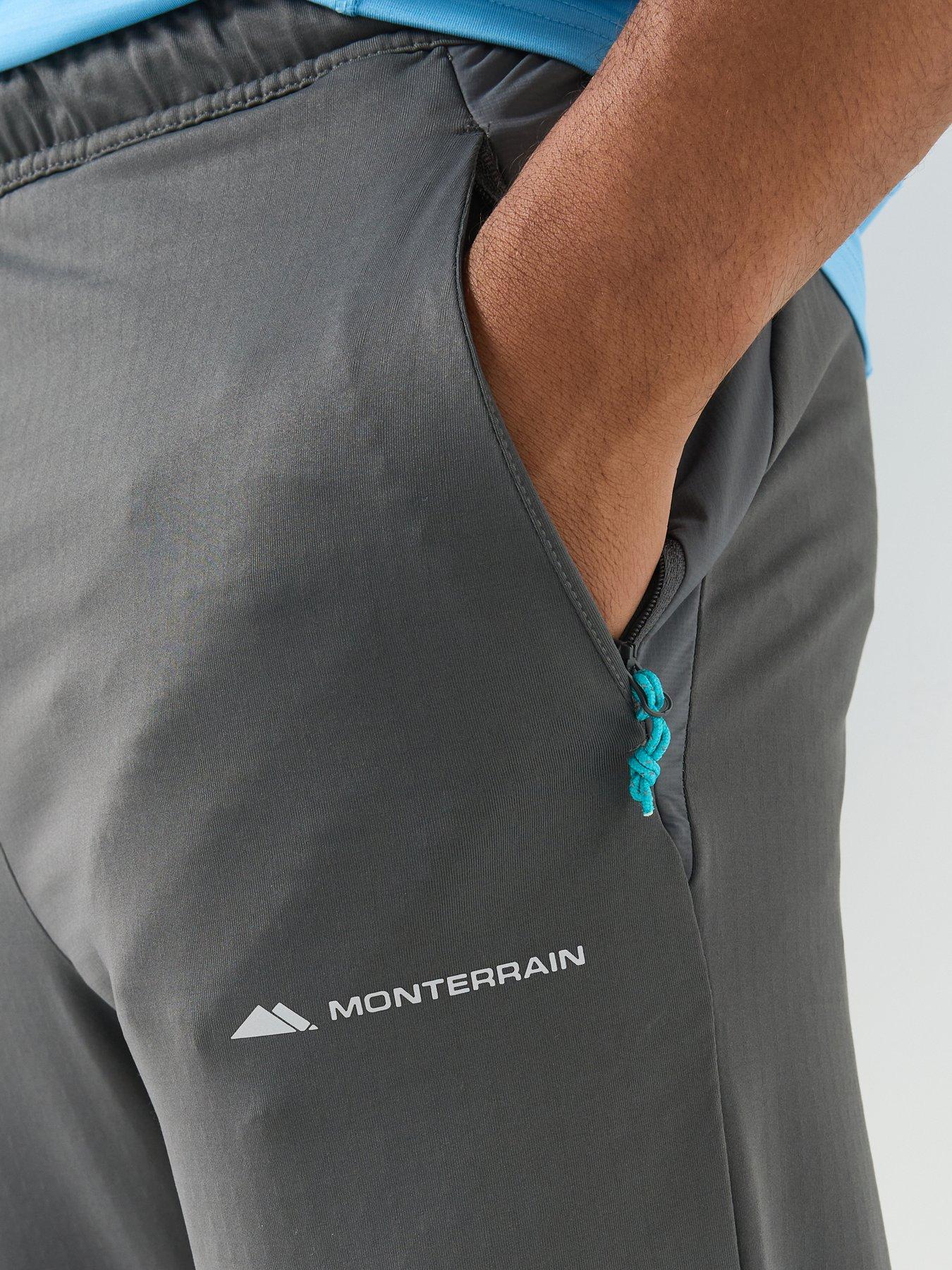 Image 4 of 4 of Monterrain Mens Dinar Gridded Stretch Elasticated Waistband Tapered Trousers - Grey
