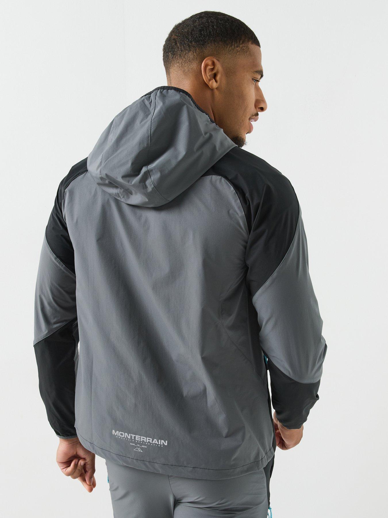 Image 2 of 6 of Monterrain Mens Woven Full Zip Hooded Jacket - Grey