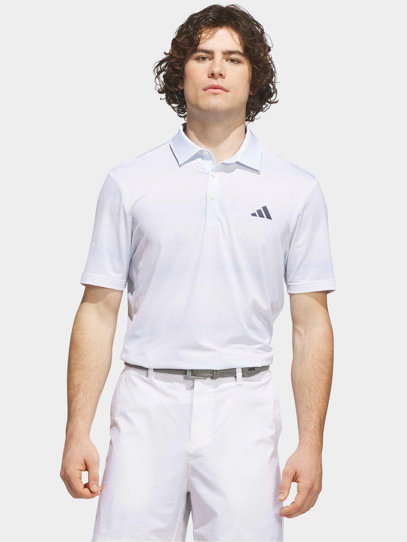 adidas Mens Golf Ultimate 365 Mesh Polo - White/blue