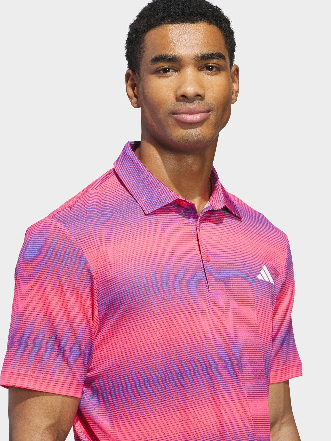 Image 4 of 5 of adidas Mens Golf Ultimate 365 Mesh Polo - Pink/blue