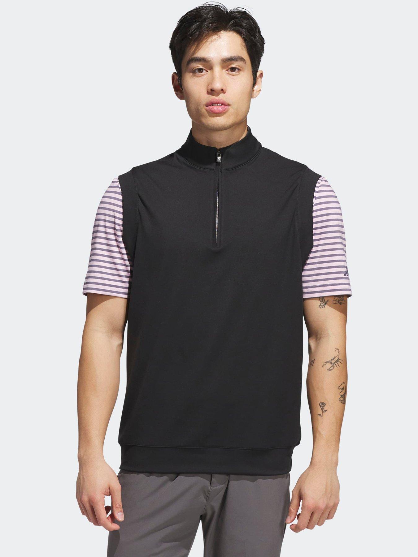 adidas Mens Golf Ultimate 365 Quarter Zip Vest - Black