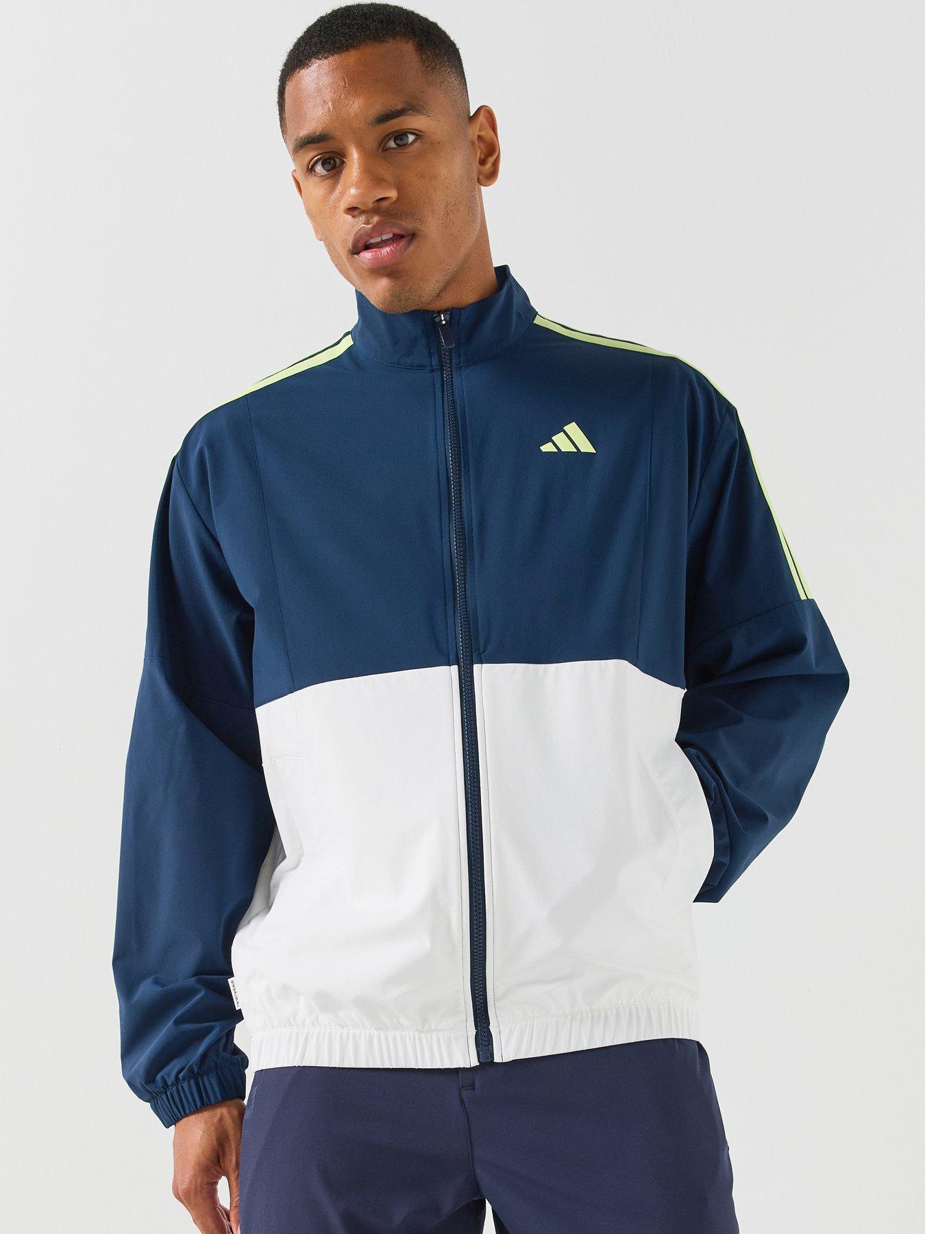 adidas Mens Golf Windbreaker Full Zip Jacket - Navy