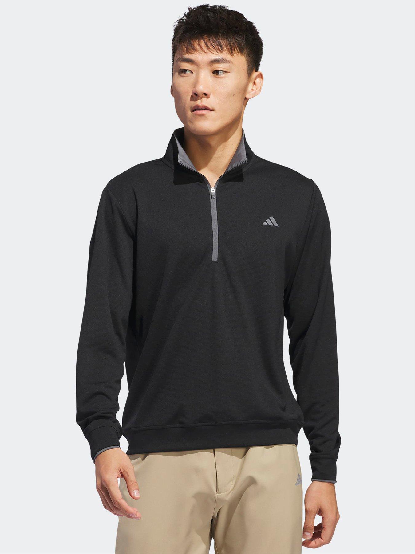 adidas Mens Golf Lightweight Quarter Zip - Black