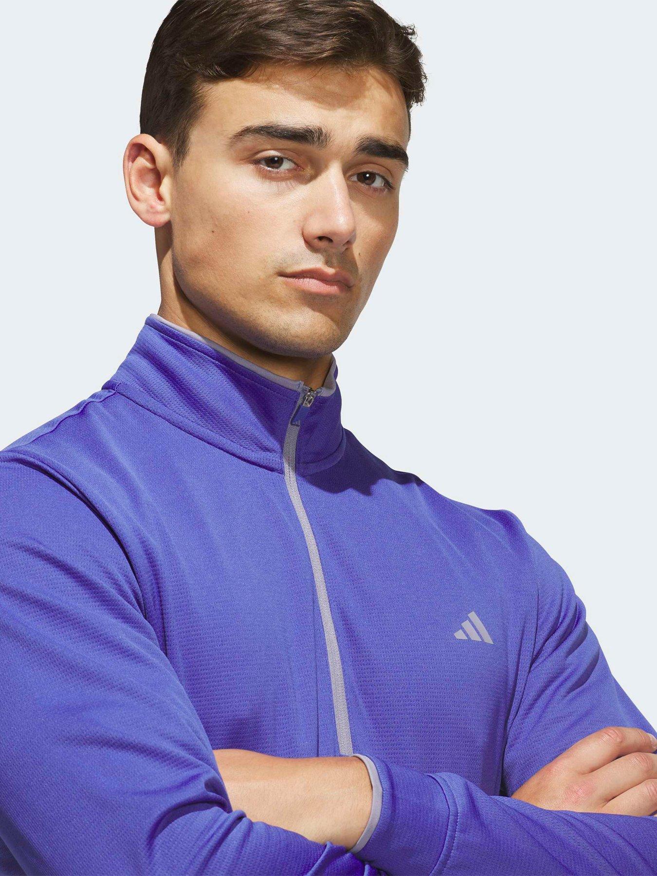 Image 4 of 5 of adidas Mens Golf Lightweight Quarter Zip - Indigo