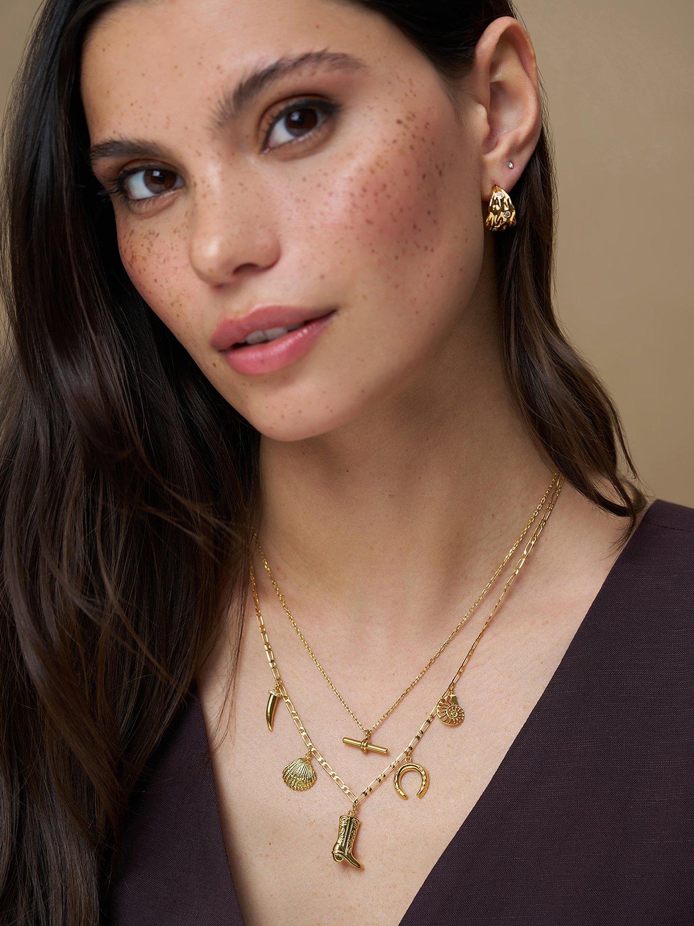 Image 1 of 3 of Orelia Molten Tapered Crystal Earrings