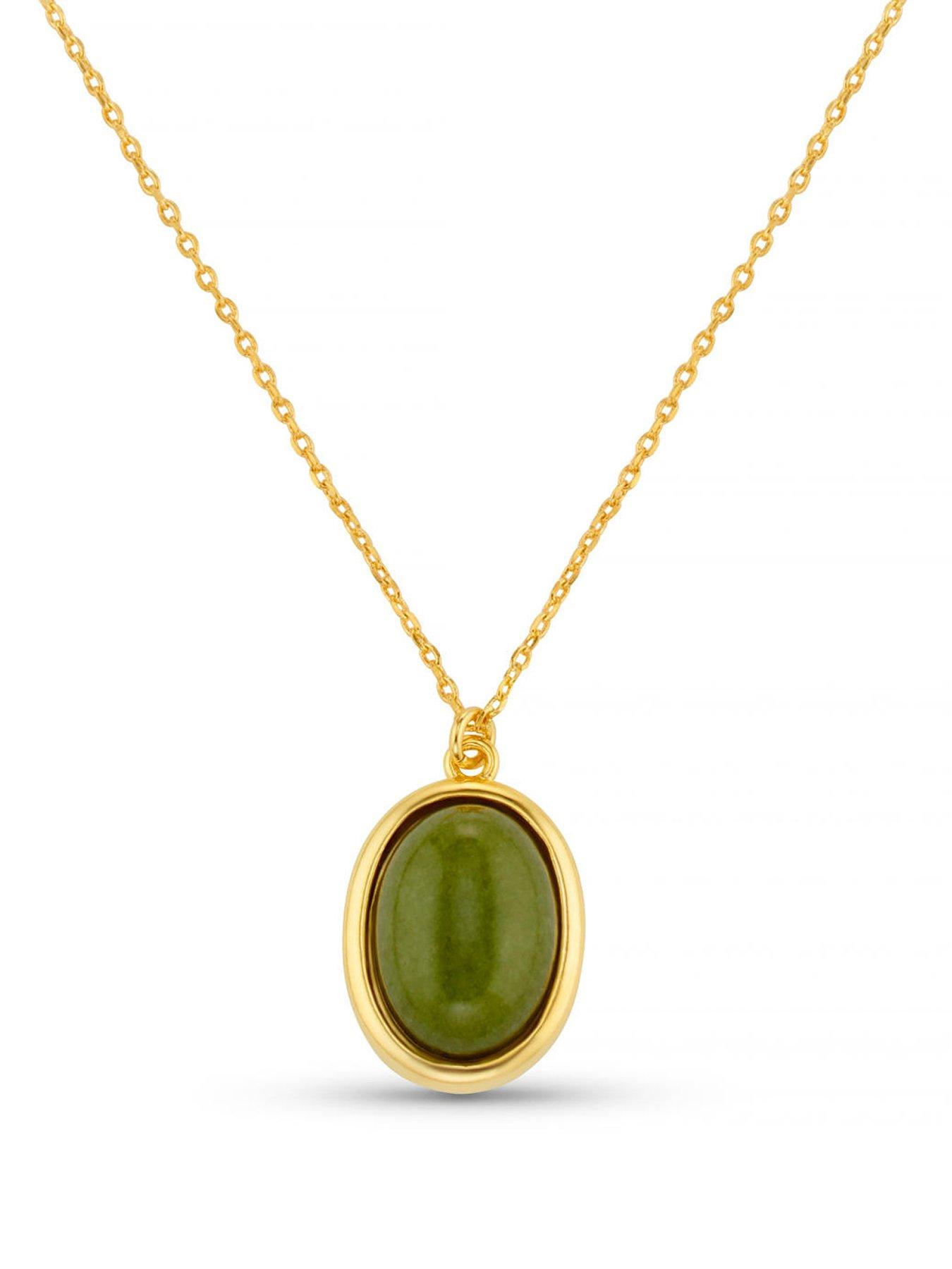 Image 1 of 3 of Orelia SP Green Jade Charm Necklace
