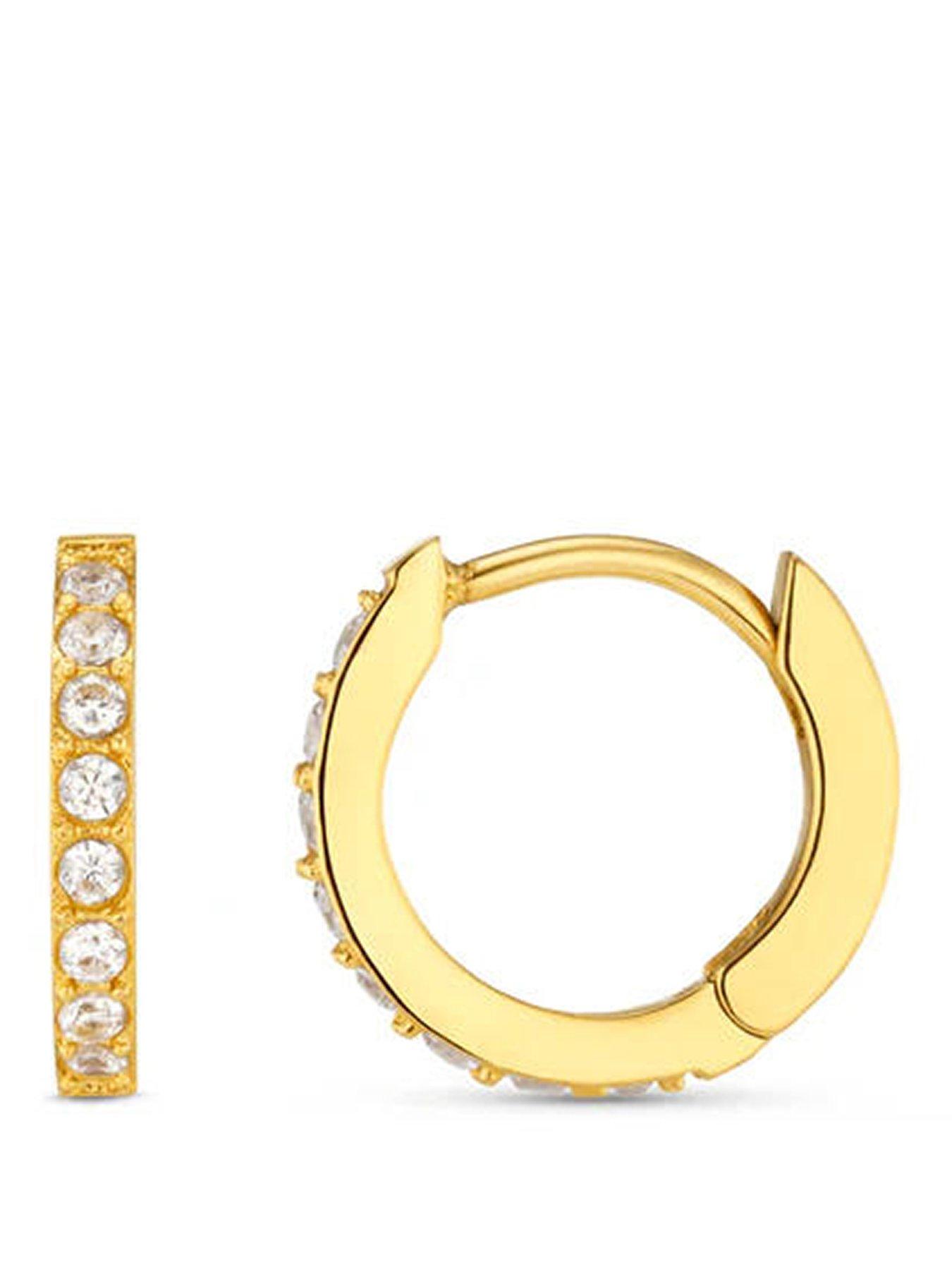 Orelia Luxe Waterproof Pave Huggie Hoop