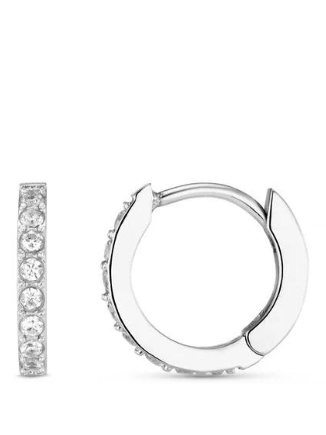 Orelia Luxe Waterproof Pave Huggie Hoop