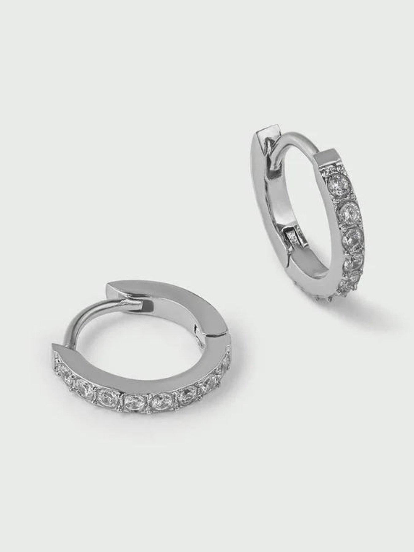 Image 3 of 3 of Orelia Luxe Waterproof Pave Huggie Hoop