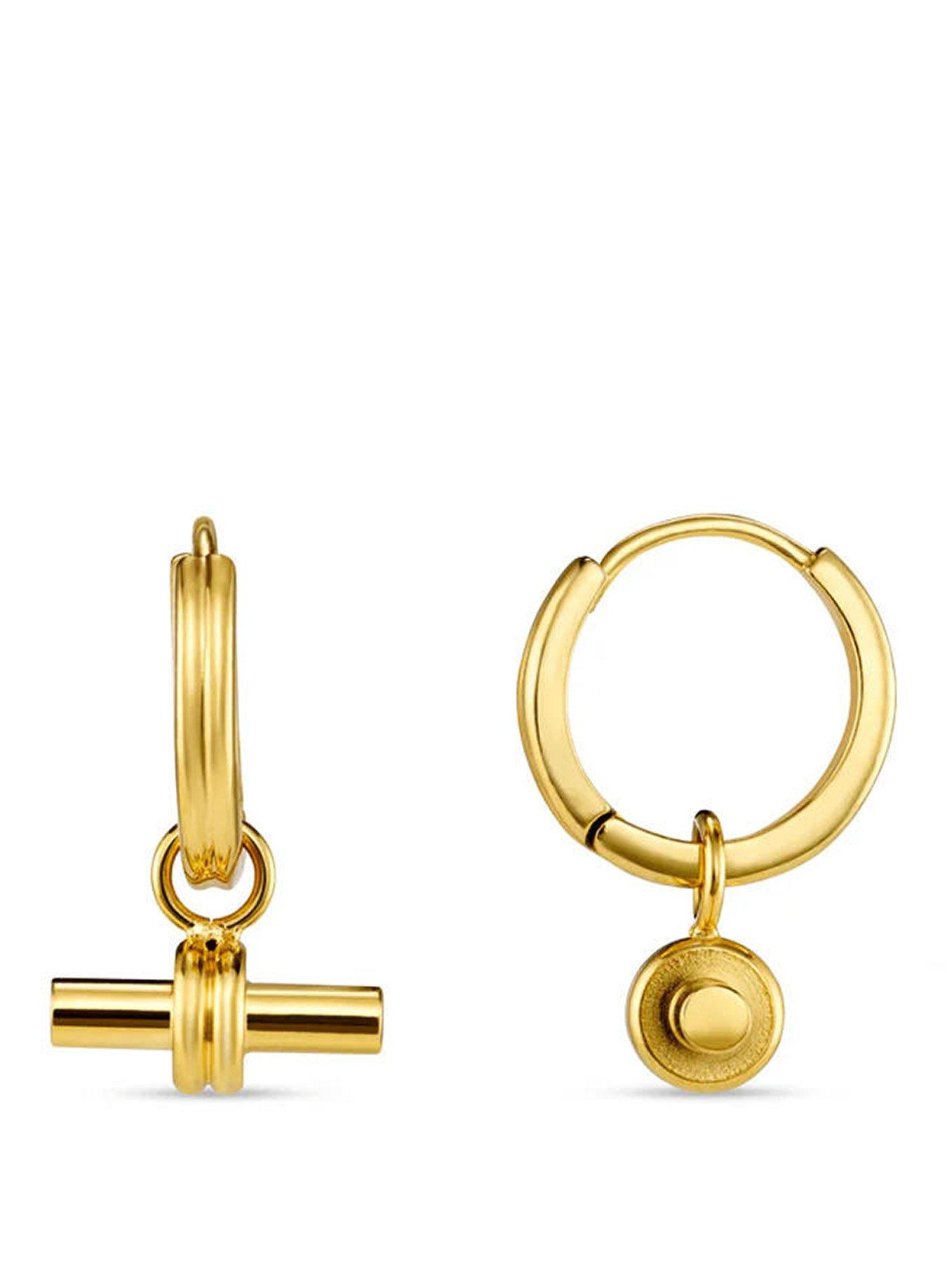 Orelia Luxe Waterproof Linear T-Bar Drop Hoop