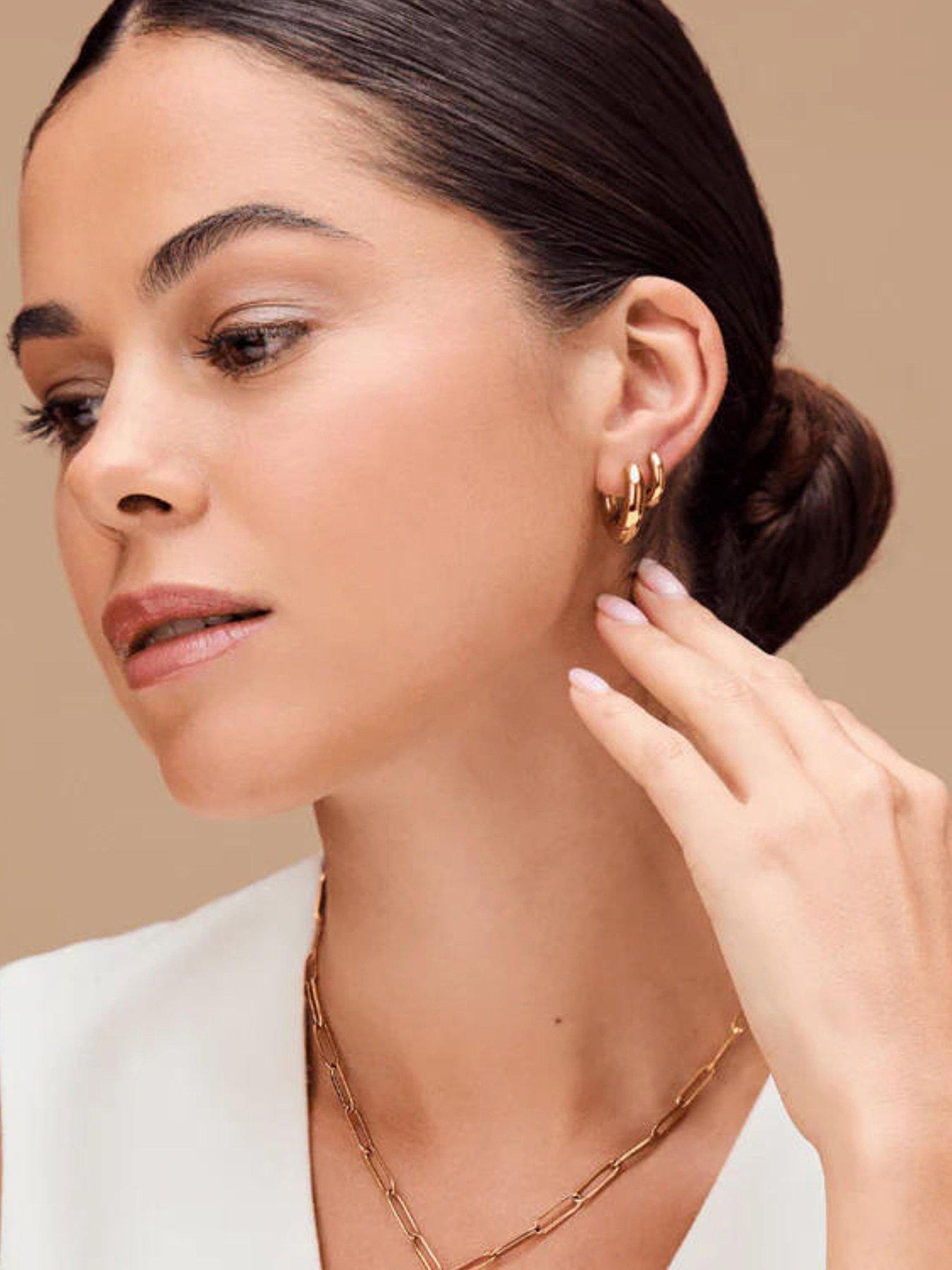 Orelia Luxe Waterproof Chubby Small Hoop Earring