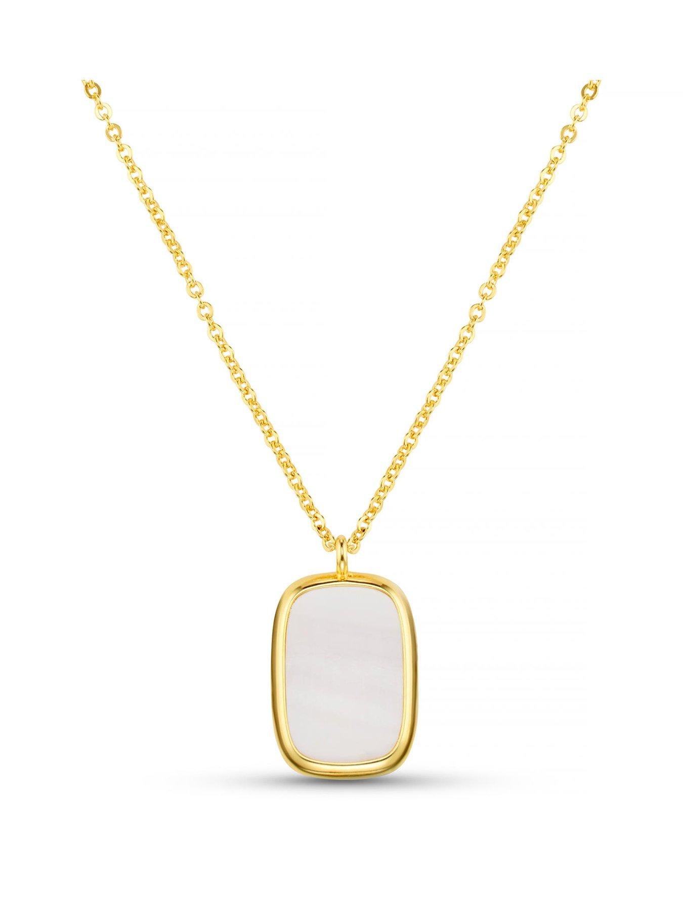 Orelia Statement Mother Of Pearl Long Pendant Necklace