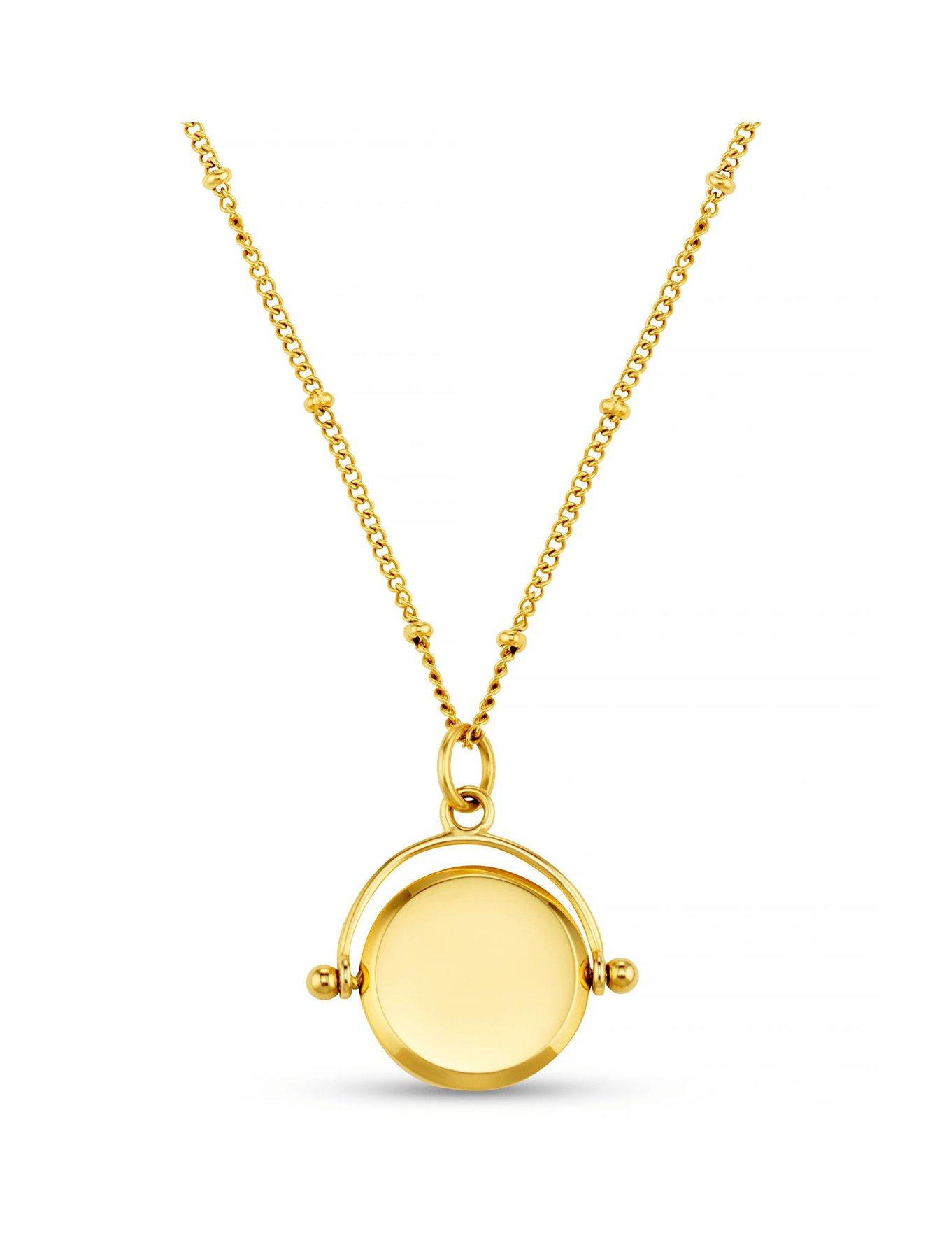 Orelia Faceted Disc Spinner Necklace ENG