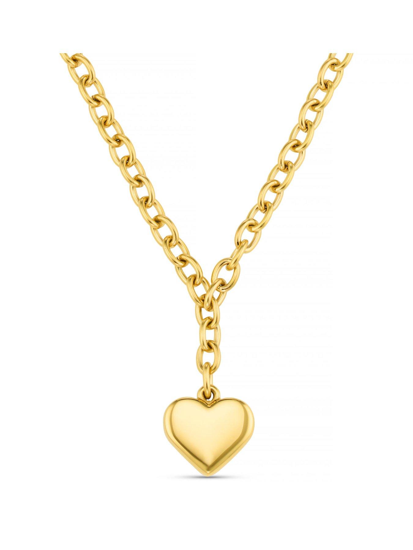 Orelia Luxe Waterproof Chunky Heart Drop Necklace