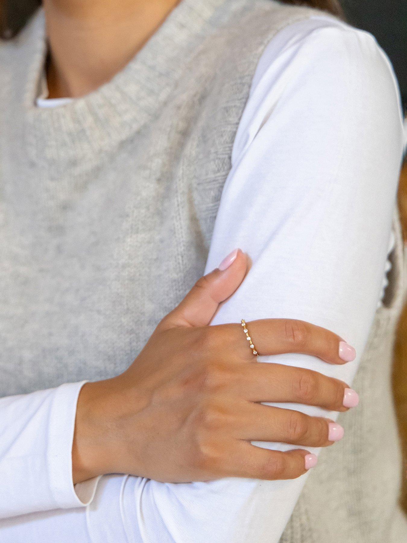 Image 2 of 6 of The Love Collection Gold Plated Sterling Silver Lab Grown Diamond Set Ring