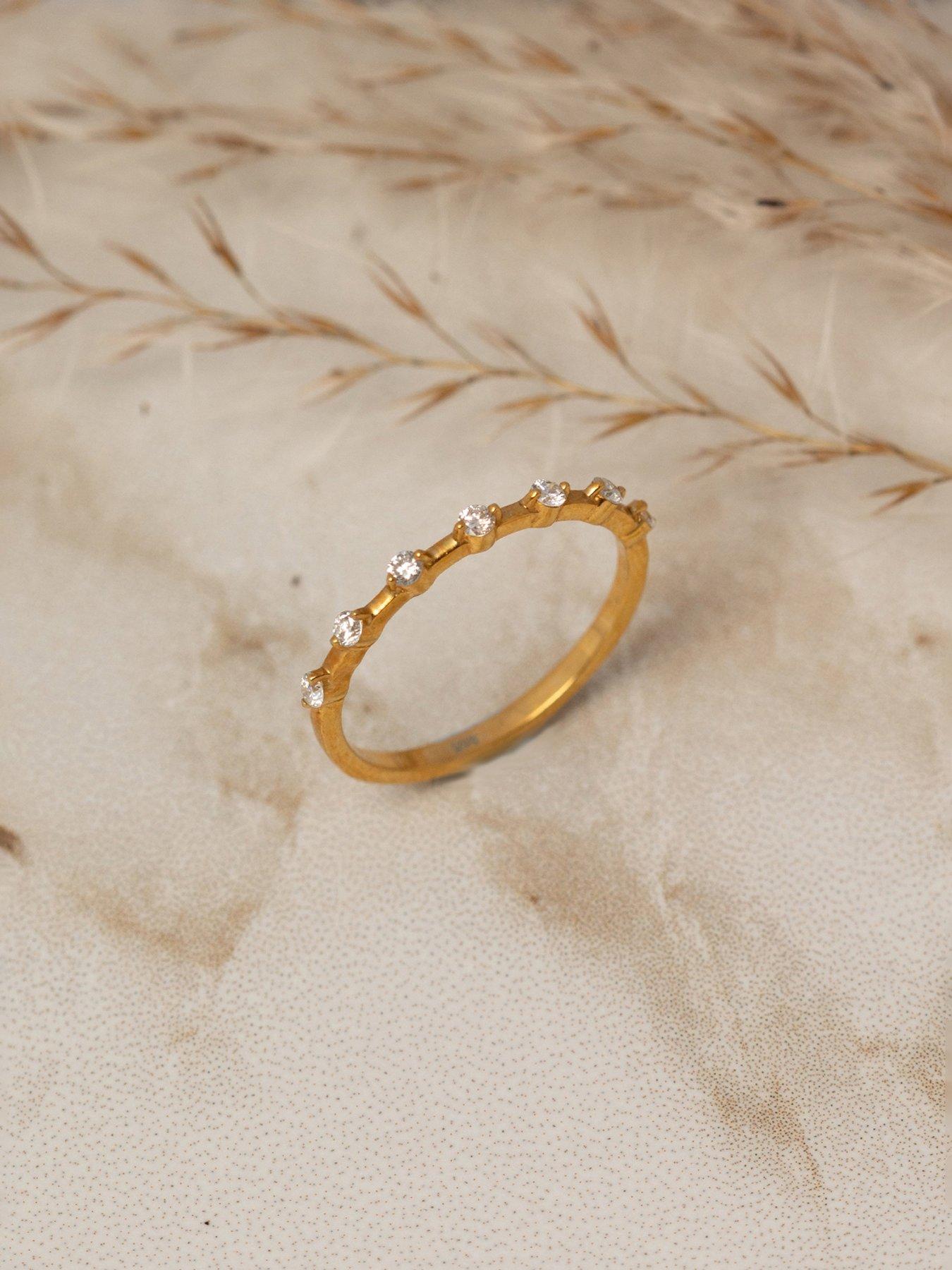 Image 3 of 6 of The Love Collection Gold Plated Sterling Silver Lab Grown Diamond Set Ring