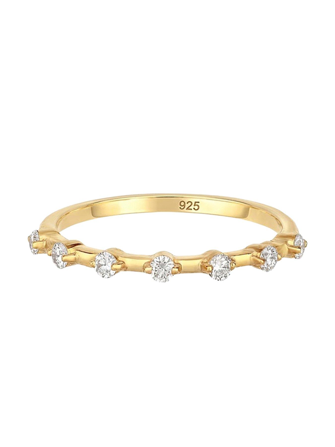Image 5 of 6 of The Love Collection Gold Plated Sterling Silver Lab Grown Diamond Set Ring