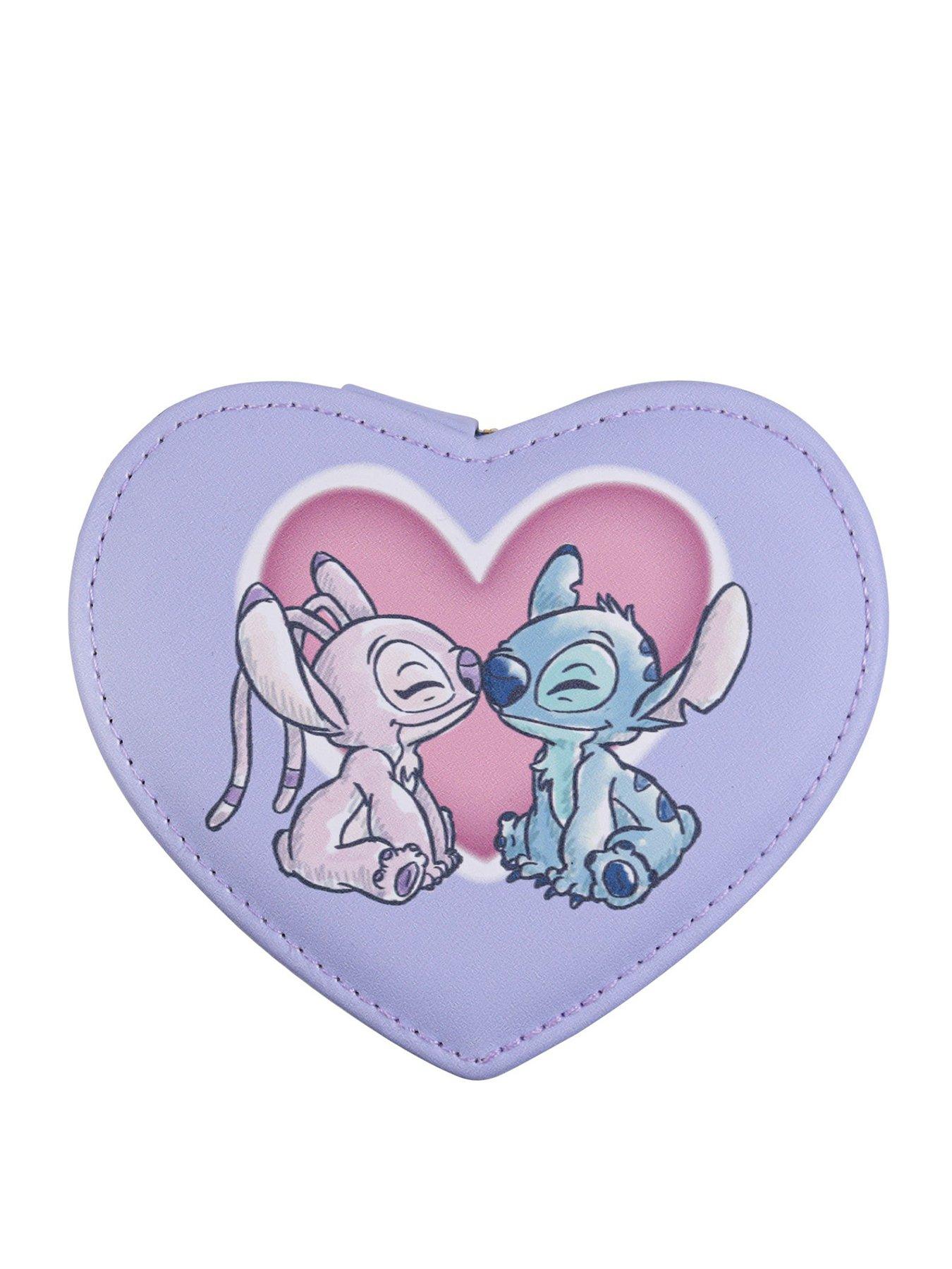 Disney Stitch  &  Angel Zip Up Love Heart Jewellery Box