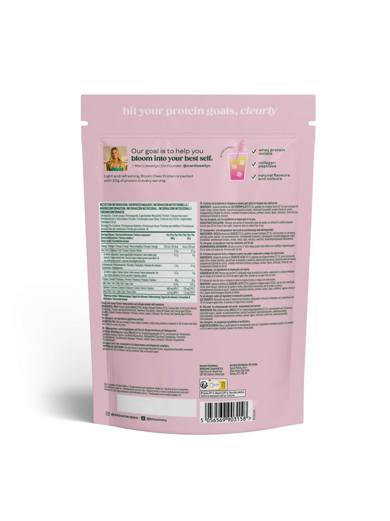 Image 2 of 2 of Bloom Bloom Clear Protein Collagen - Peach Mango - 250g