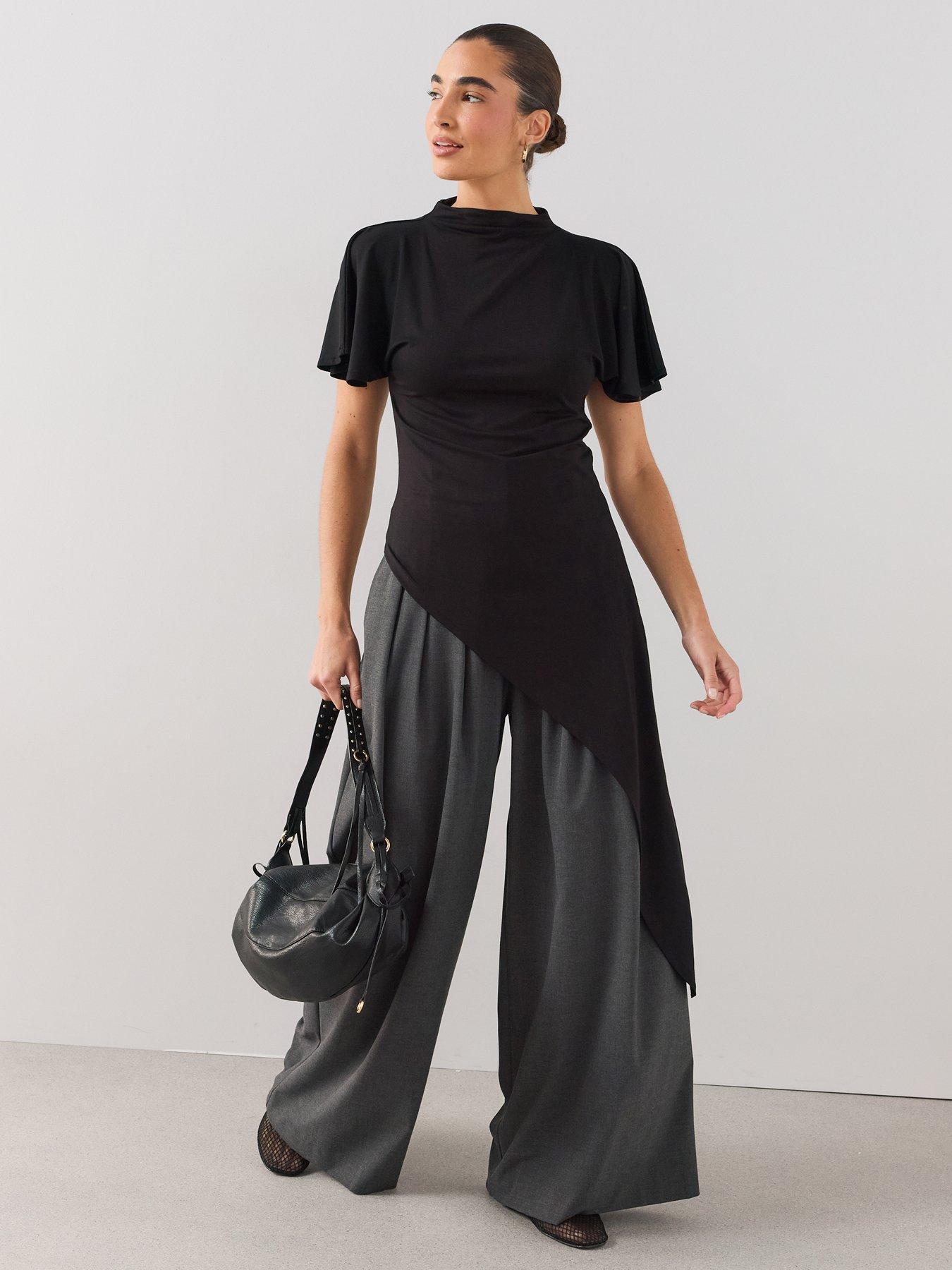 Image 1 of 7 of The Very Collection Asymetric High Neck Longline Top