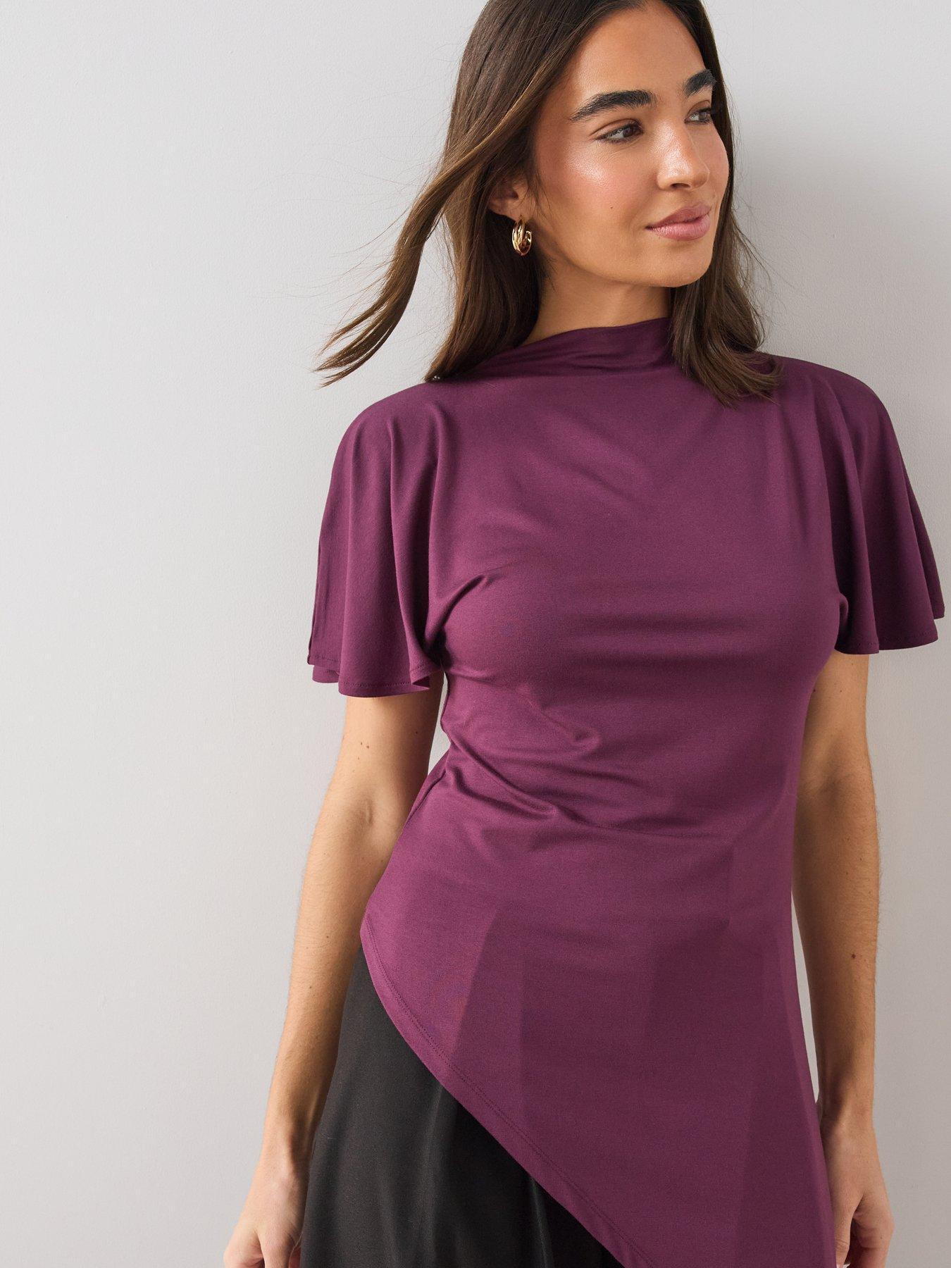 Image 4 of 7 of The Very Collection Asymetric High Neck Longline Top