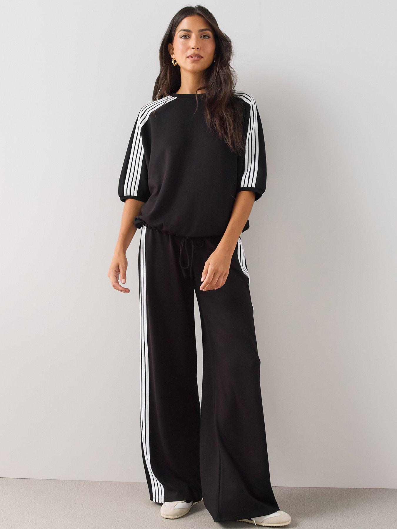 The Very Collection Side Stripe Wide Leg Trousers