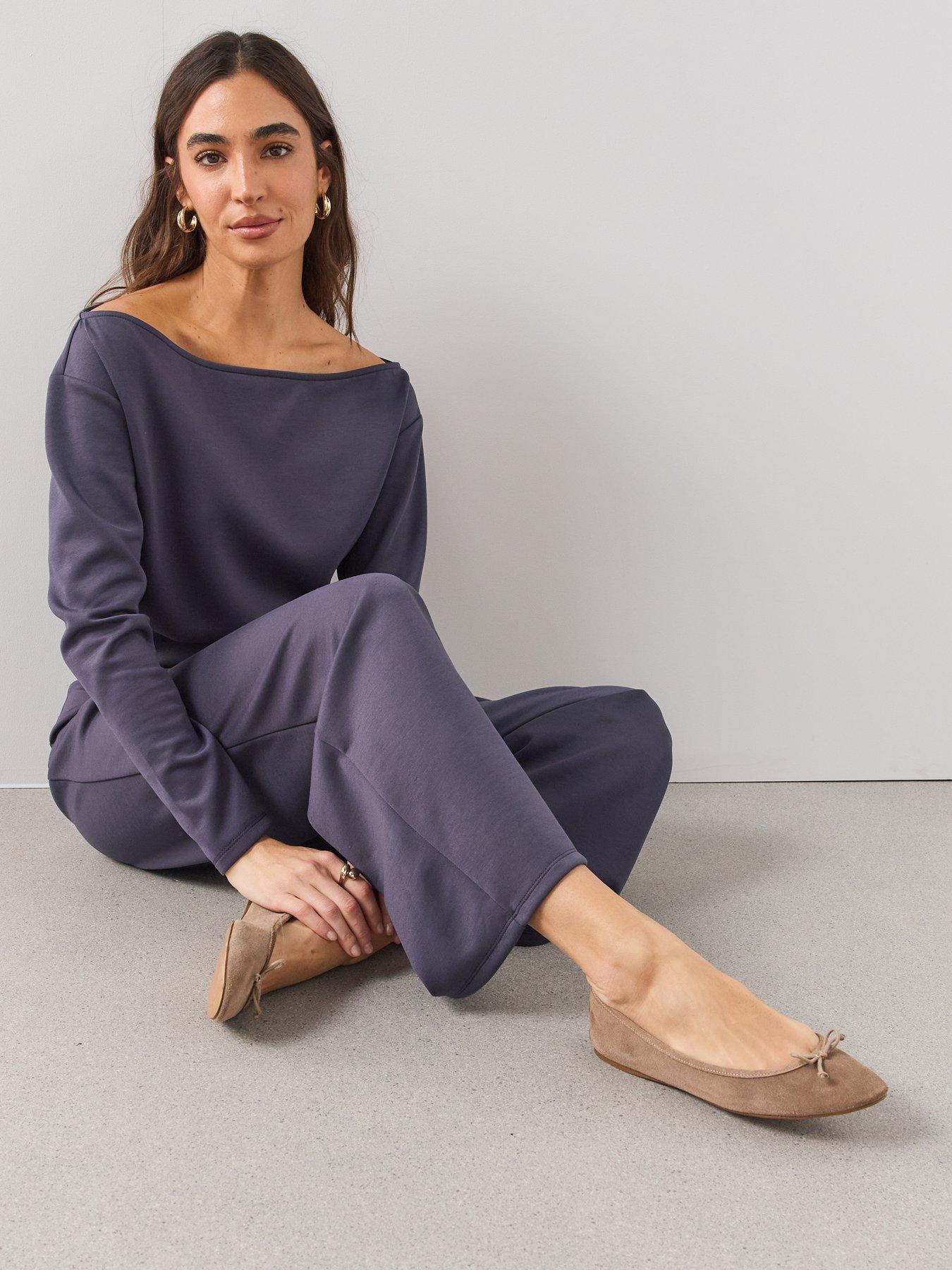 The Very Collection Wide Leg Trouser Co-ord - Grey | Very Ireland
