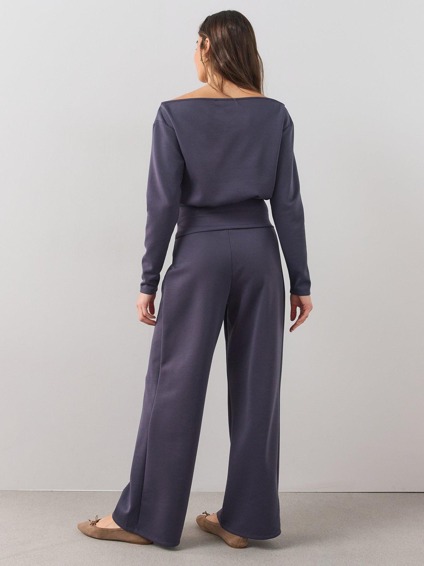 The Very Collection Wide Leg Trouser Co-ord - Grey | Very Ireland