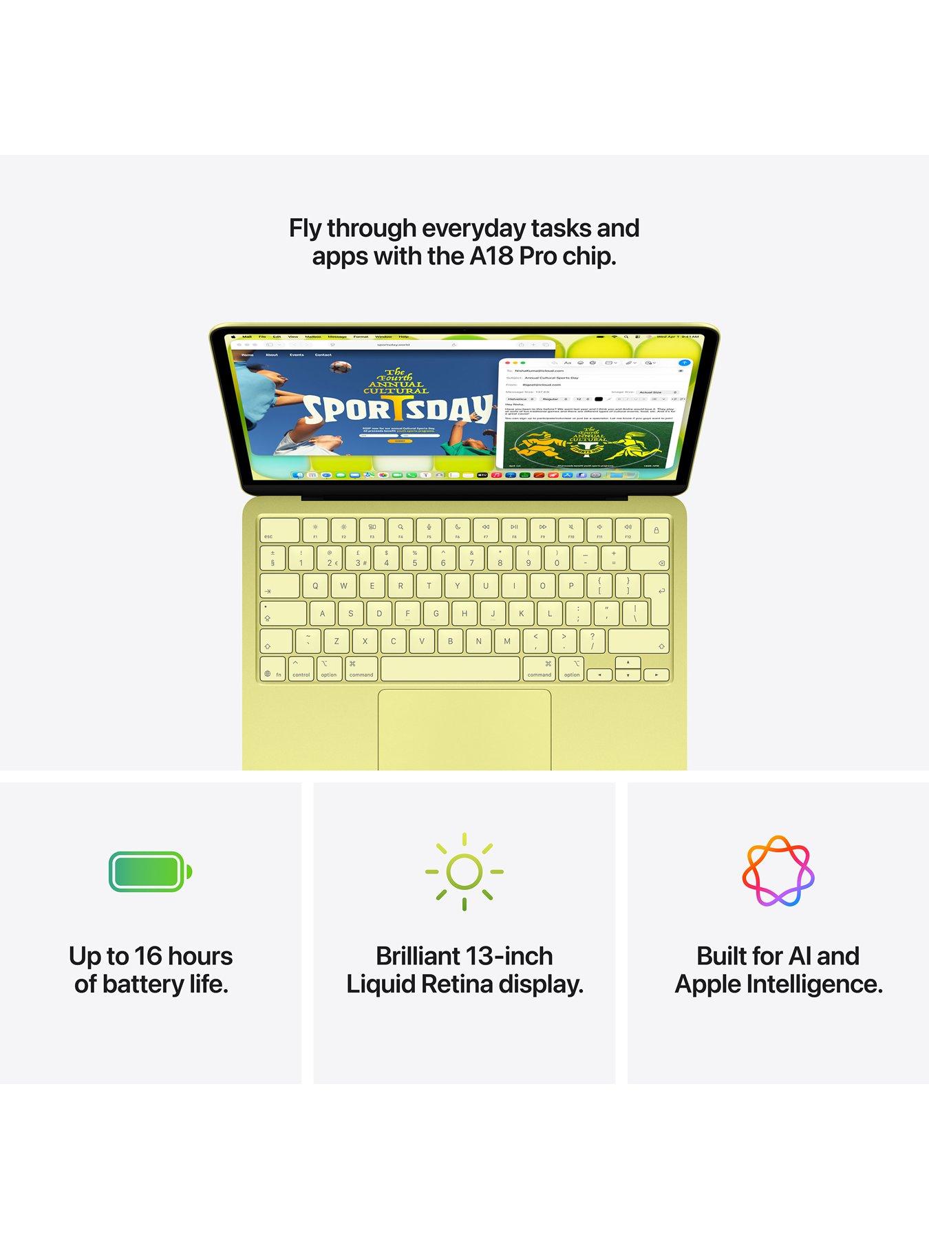Image 6 of 8 of Apple MacBook Neo (A18 Pro, 2026) 13-inch with 6-core CPU and 5-core GPU, 8GB Unified Memory, 256GB SSD&nbsp;- Citrus