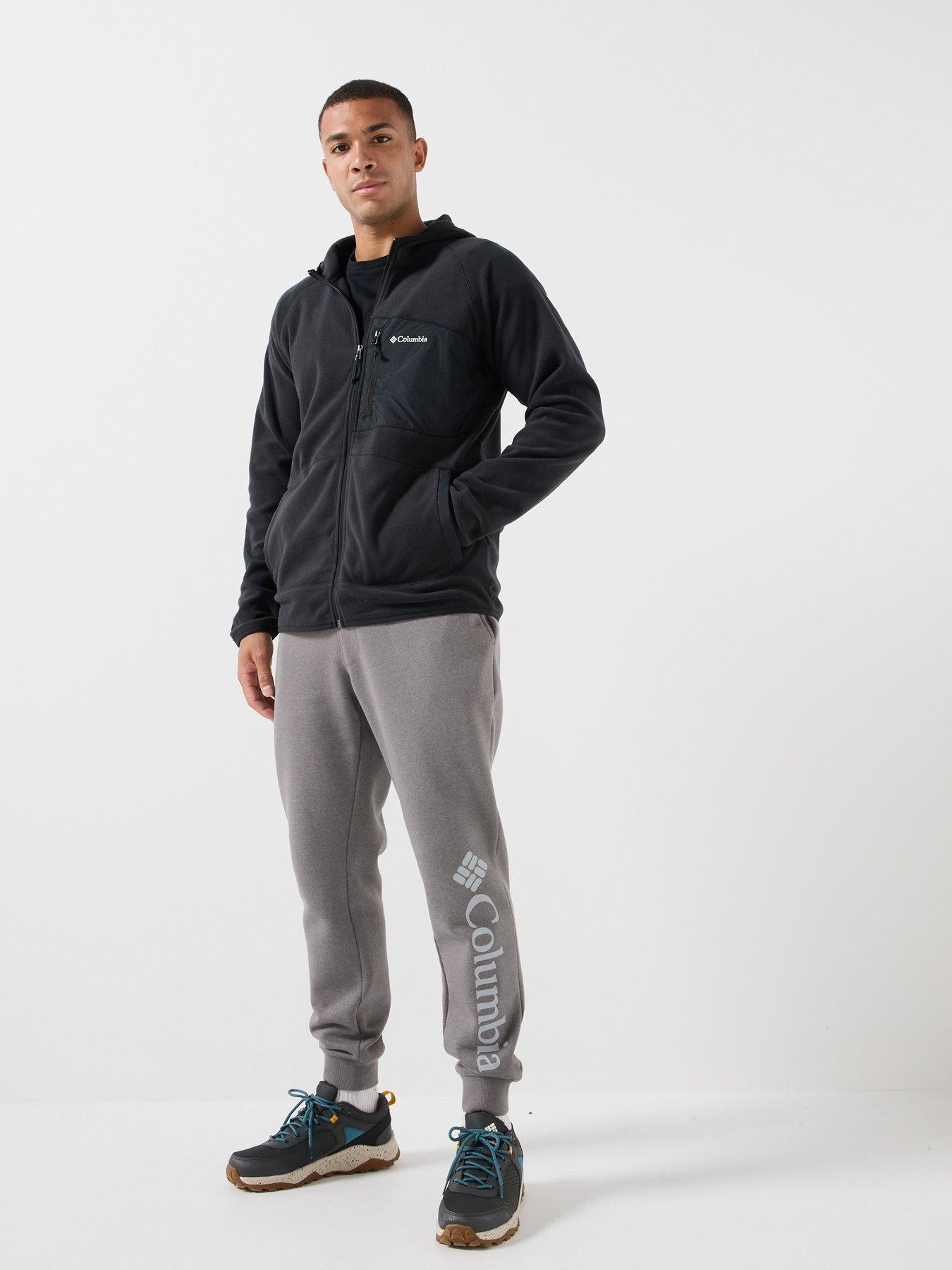 Image 3 of 6 of Columbia Mens Fast Trek Overlay Hooded Full Zip Fleece-black
