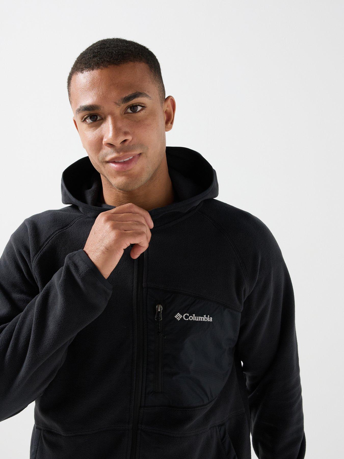 Image 6 of 6 of Columbia Mens Fast Trek Overlay Hooded Full Zip Fleece-black
