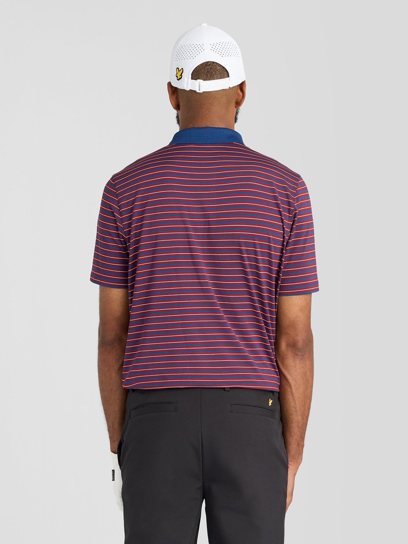 Image 2 of 4 of Lyle & Scott Golf Mens Striped Polo - Red