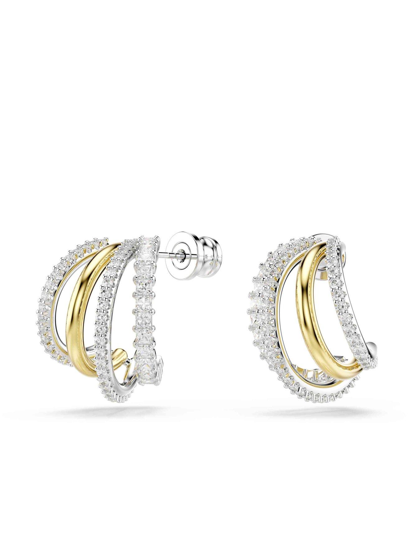 Image 3 of 5 of Swarovski Hyperbola Hoop Earrings - Mixed